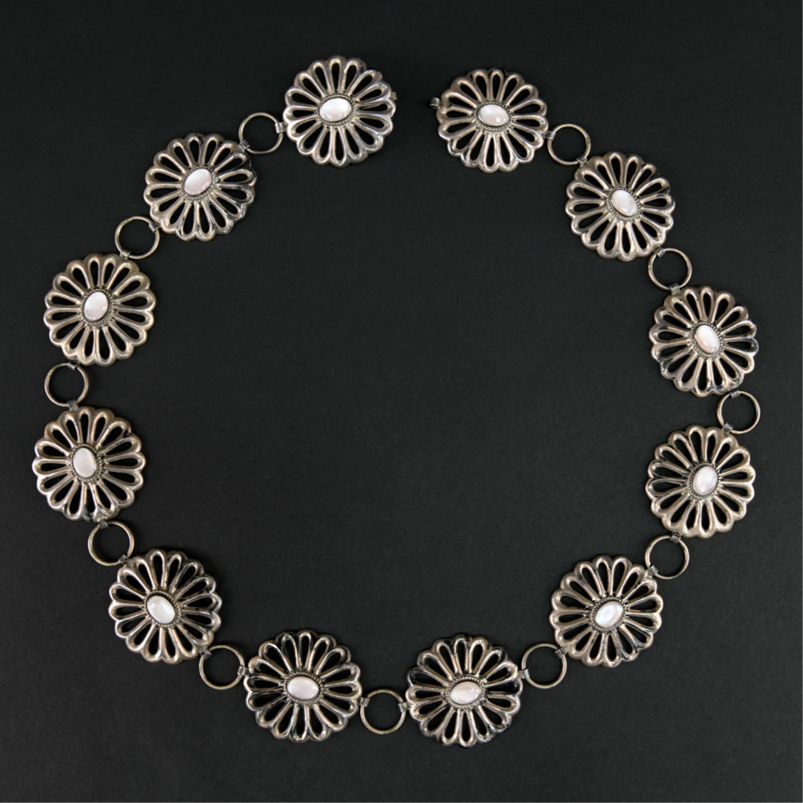 MIKE PLATERO OLD PAWN STERLING SILVER BELT (1 of 8)