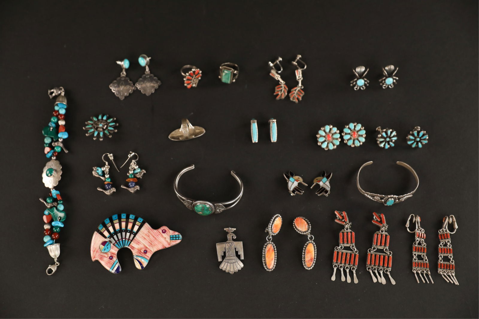 NATIVE AMERCICAN STONE & SILVER JEWELRY (1 of 20)