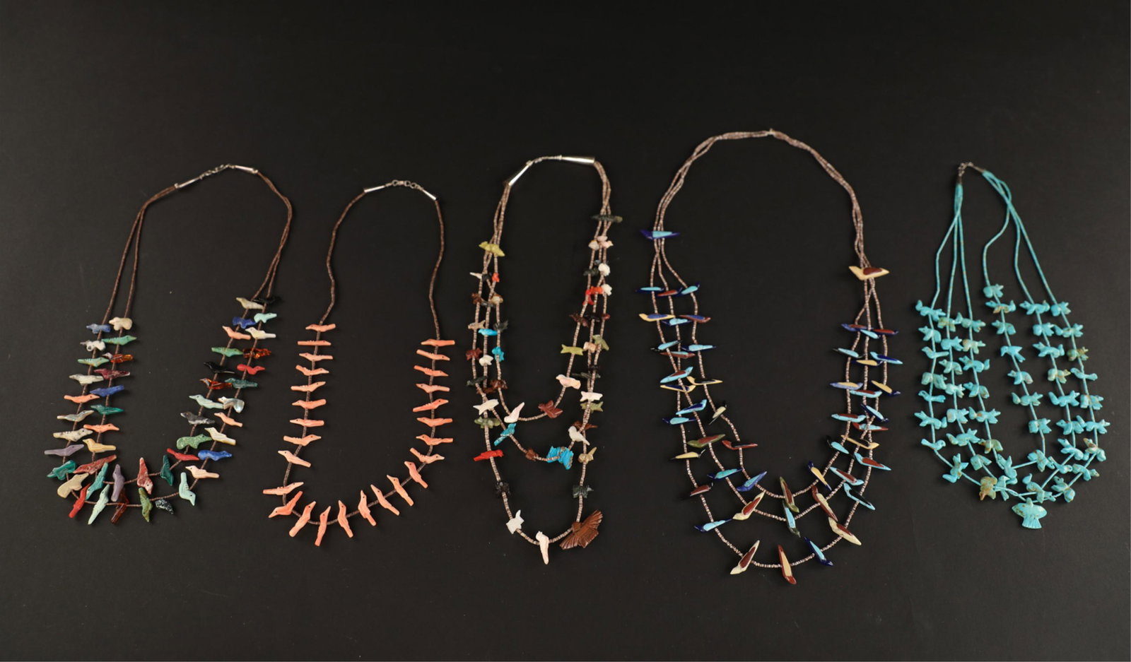 GROUPING OF STONE FETISH NECKLACES (1 of 11)