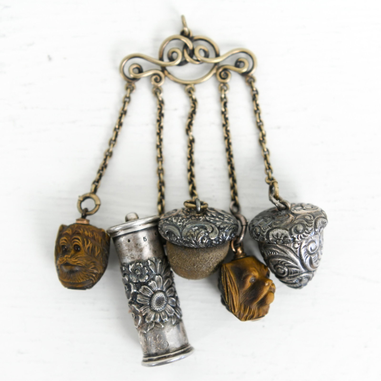 STERLING SILVER CHATELAINE SEAMSTRESS CHARMS (1 of 14)