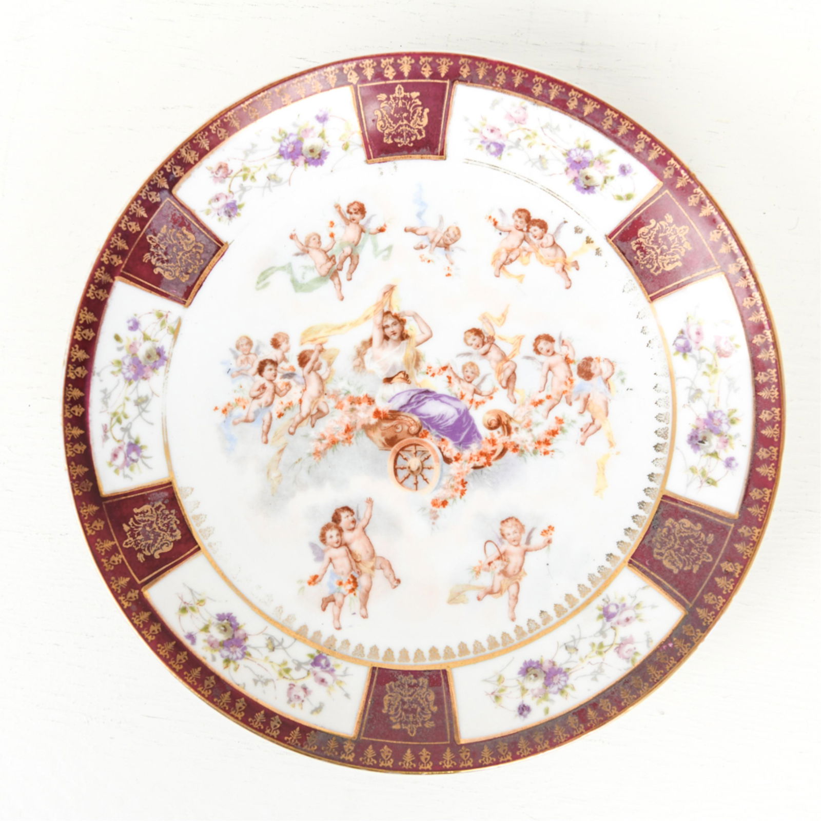 CARLSBAD AUSTRIA PAINTED PORCELAIN PLATE (1 of 6)