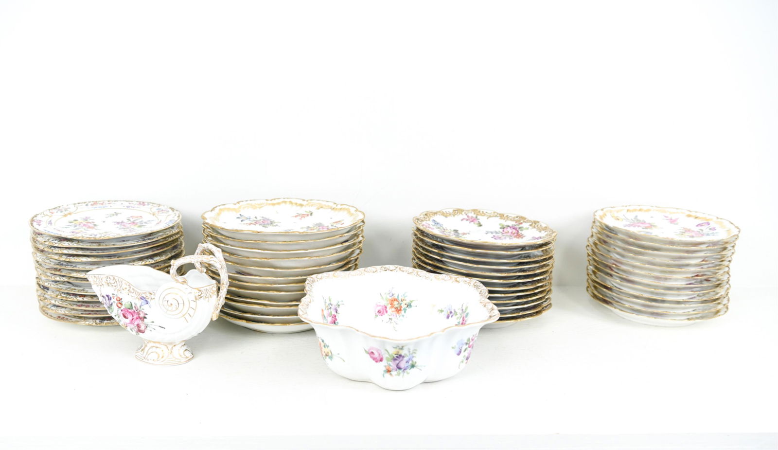 GROUPING OF HAND-PAINTED PORCELAIN INCL. DRESDEN (1 of 15)