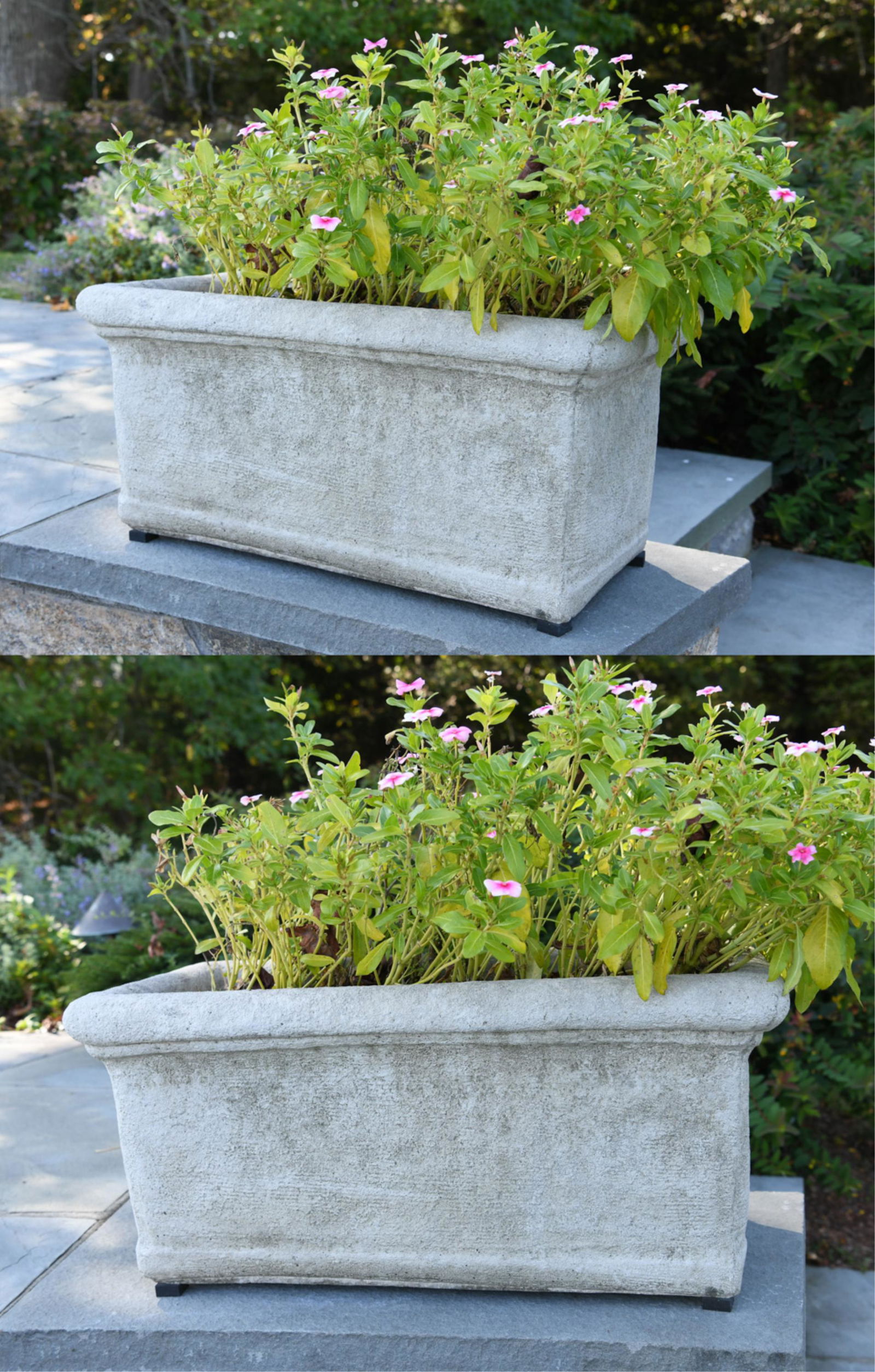 PAIR OF CONTEMPORARY CAST CEMENT PLANTER BOXES (1 of 7)