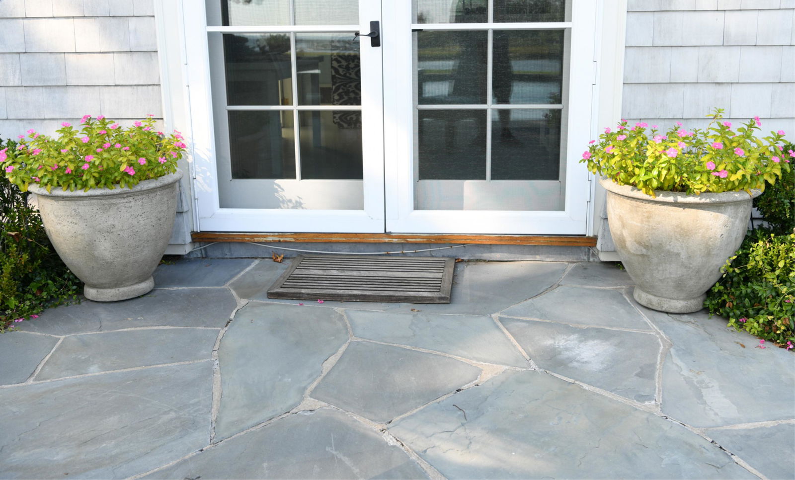 PAIR OF CAST CEMENT PLANTER URNS (1 of 7)