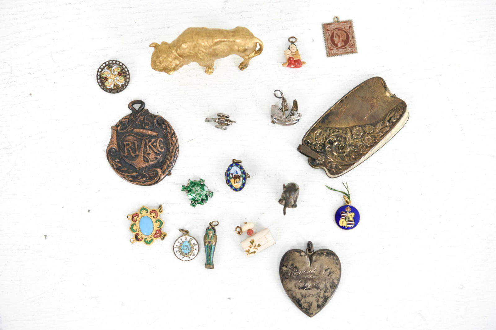 MINIATURE CHARM ETC. GROUPING INCL. STERLING (1 of 12)