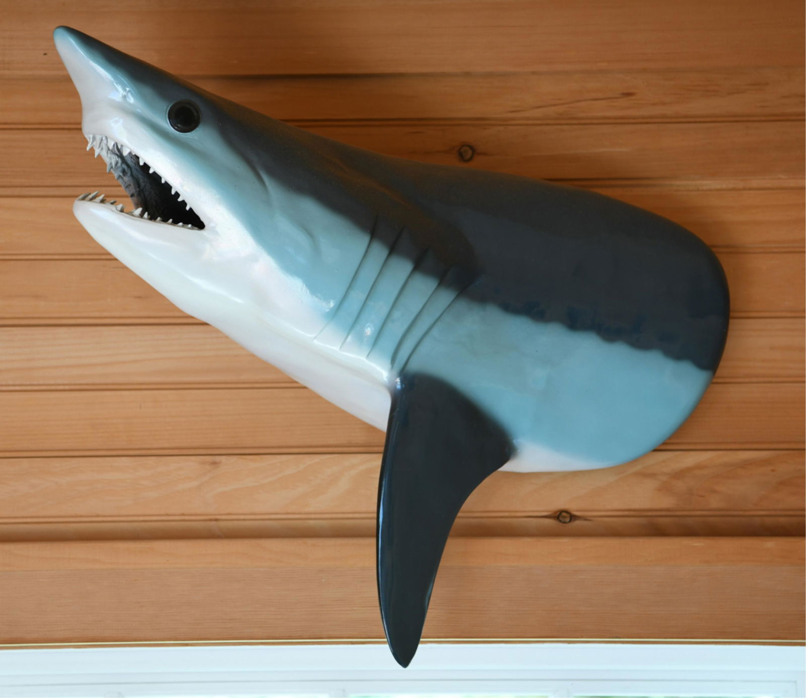 FIBERGLASS SHARK MOUNT WALL SCULPTURE (1 of 5)