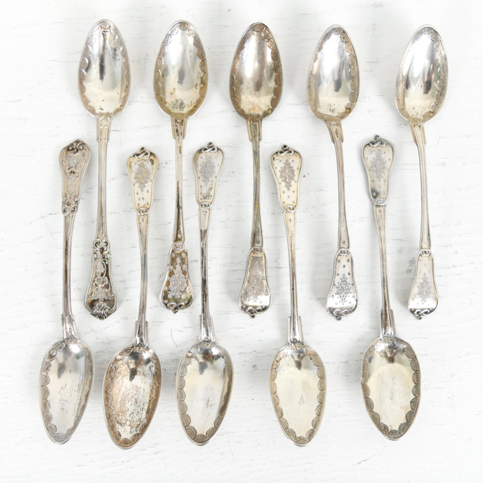 (10) LATE 18TH C. STERLING SILVERSPOONS (1 of 11)