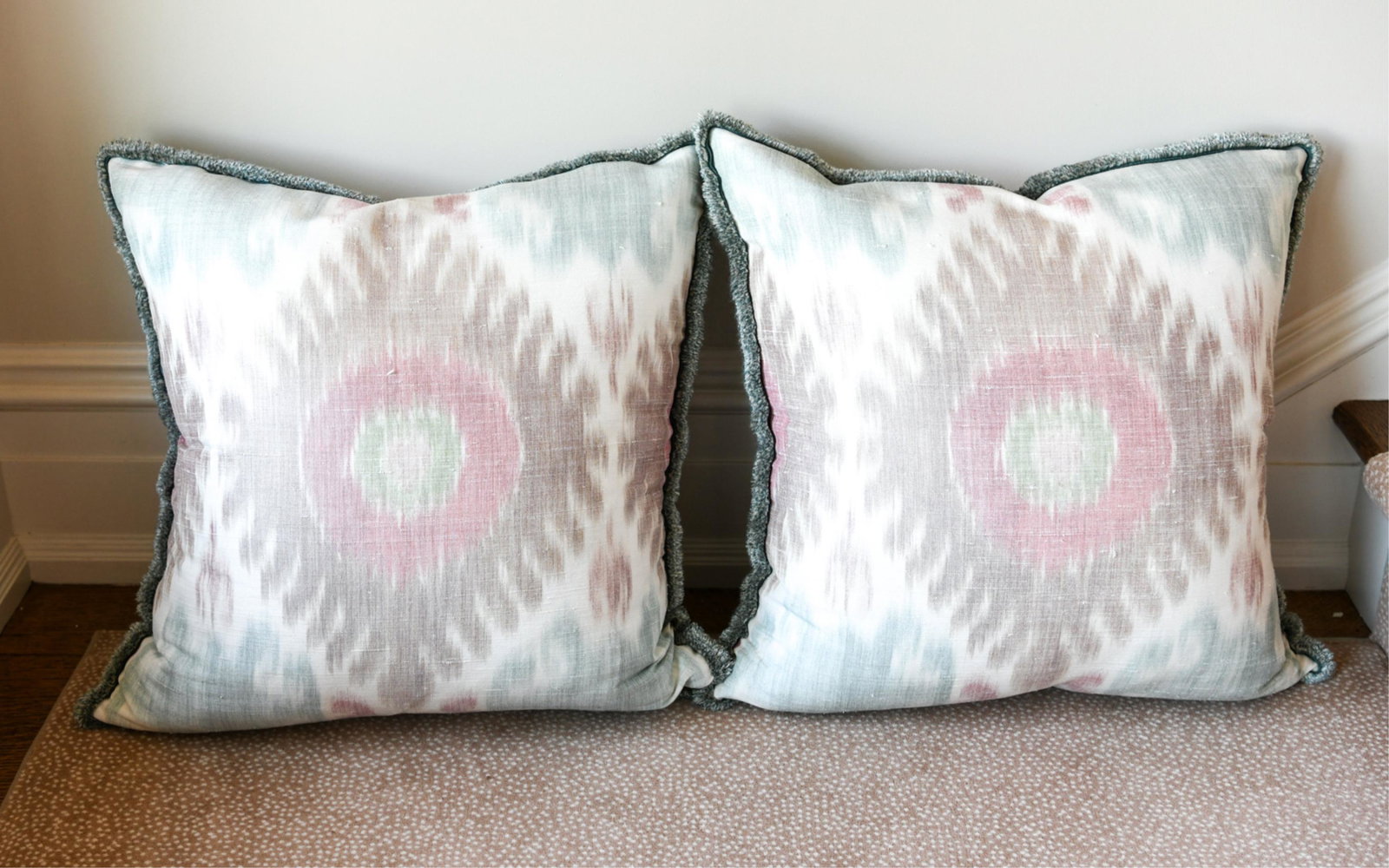 (2) CONTEMPORARY "IKAT" PRINTED THROW PILLOWS (1 of 6)