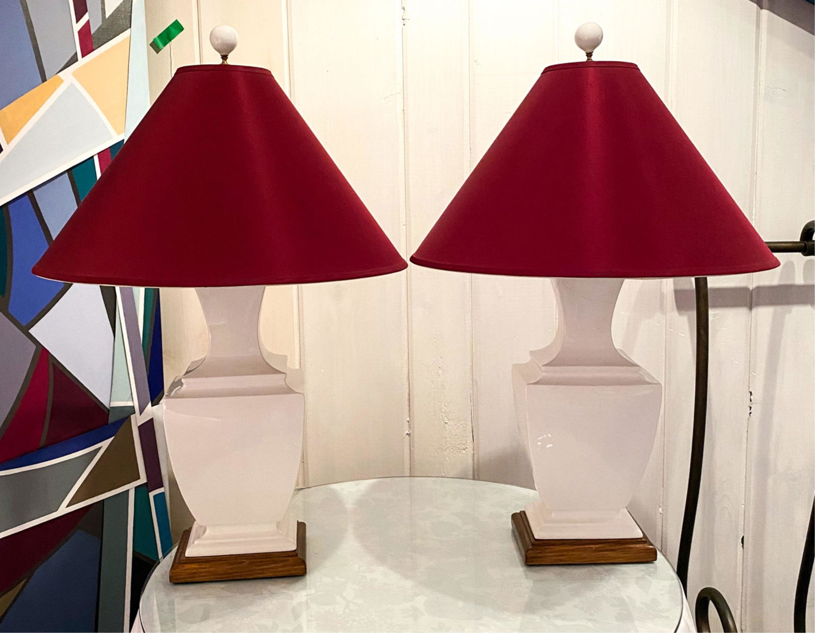 PAIR OF CONTEMPORARY ASIAN STYLE LAMPS (1 of 6)