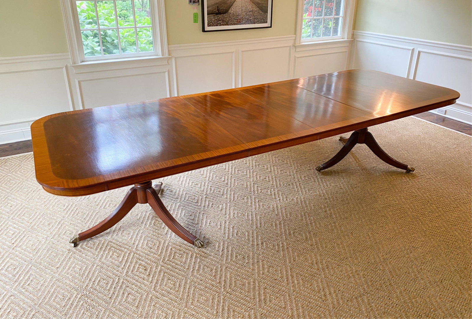 BANDED MAHOGANY DINING TABLE (1 of 12)