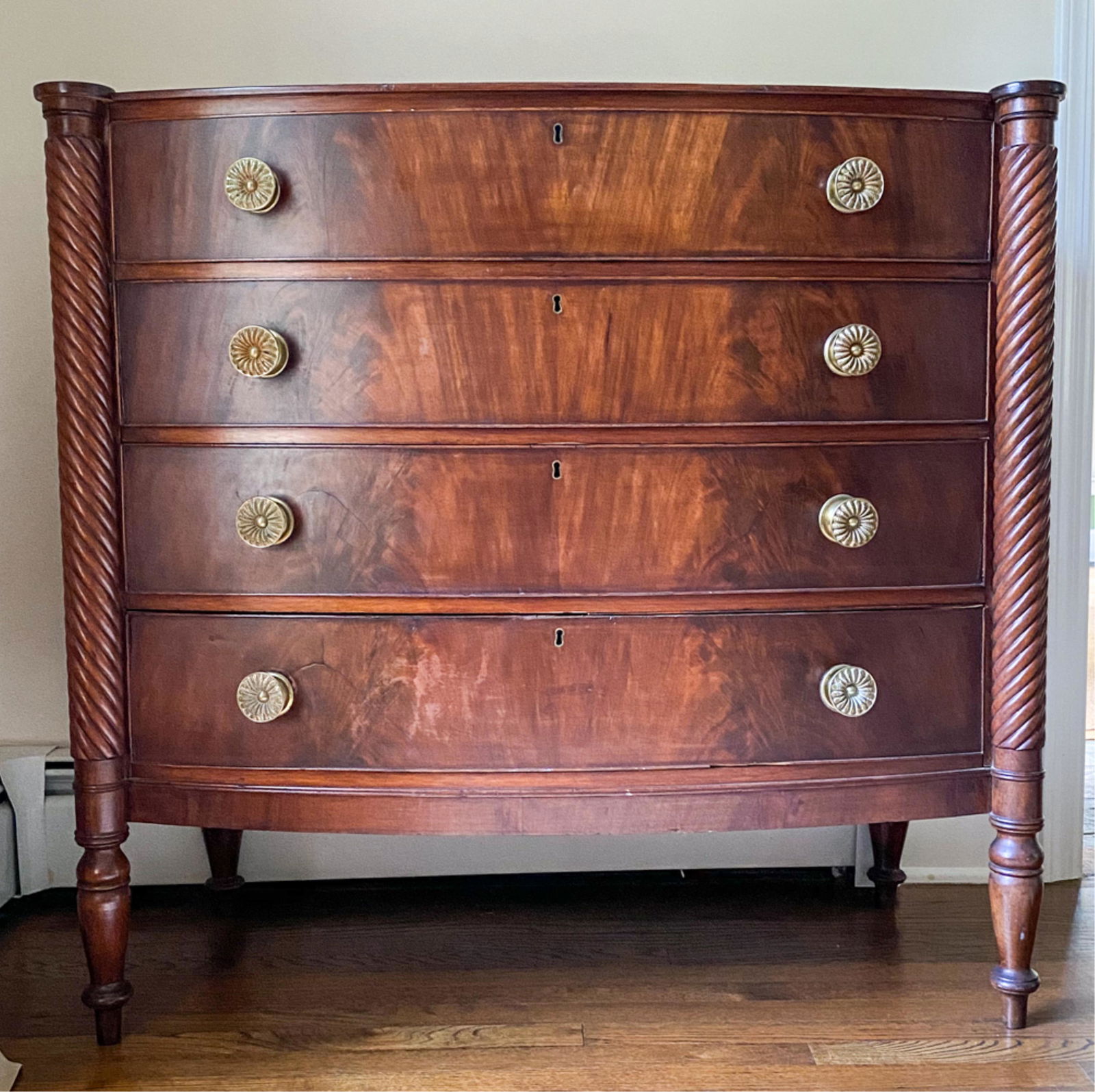 ANTIQUE VICTORIAN CARVED MAHOGANY CHEST (1 of 12)