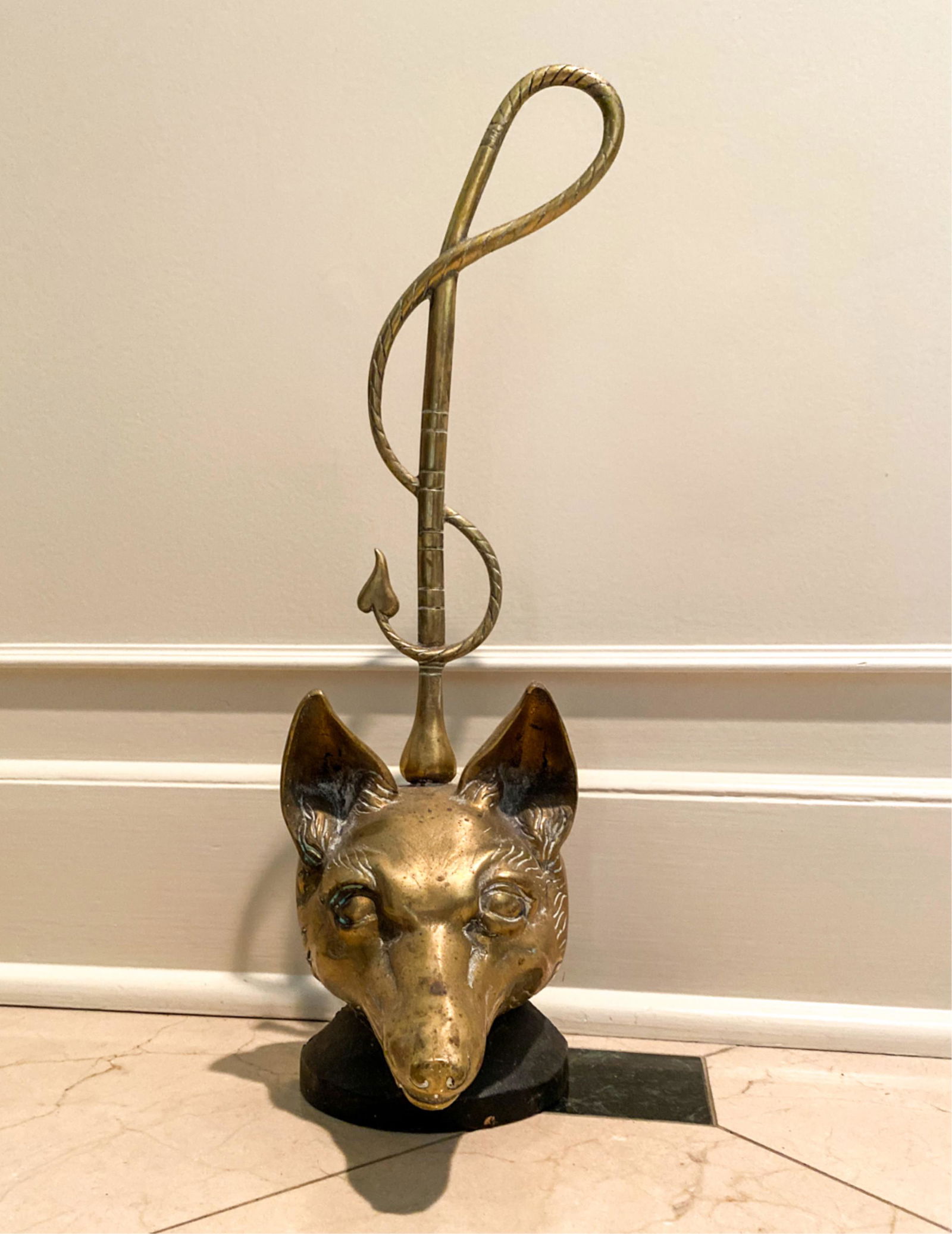 ENGLISH BRASS FOX DOORSTOP (1 of 8)
