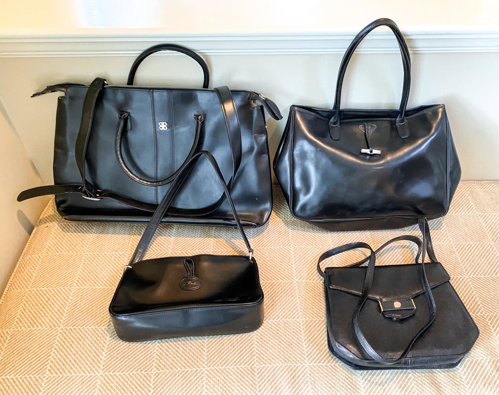 GROUPING OF BLACK DESIGNER PURSES (1 of 10)