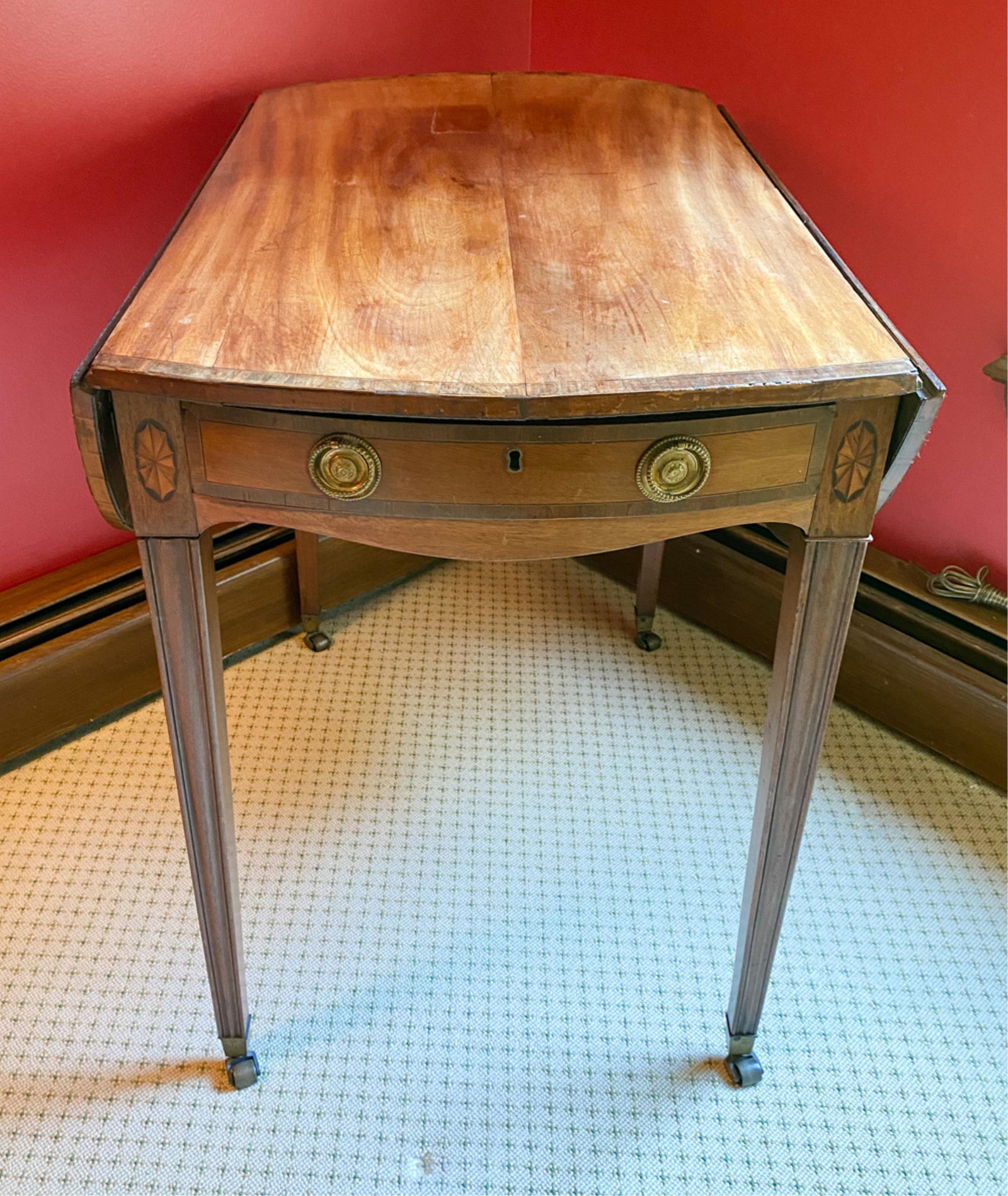 ANTIQUE 19TH C. PEMBROKE DROP LEAF TABLE (1 of 7)