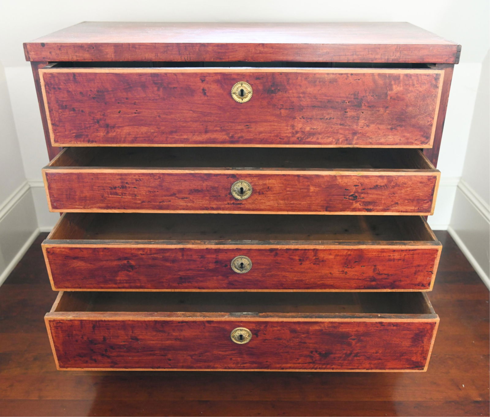 19TH C. SWEDISH BUTLER DESK WITH PAINTED INTERIOR (1 of 12)