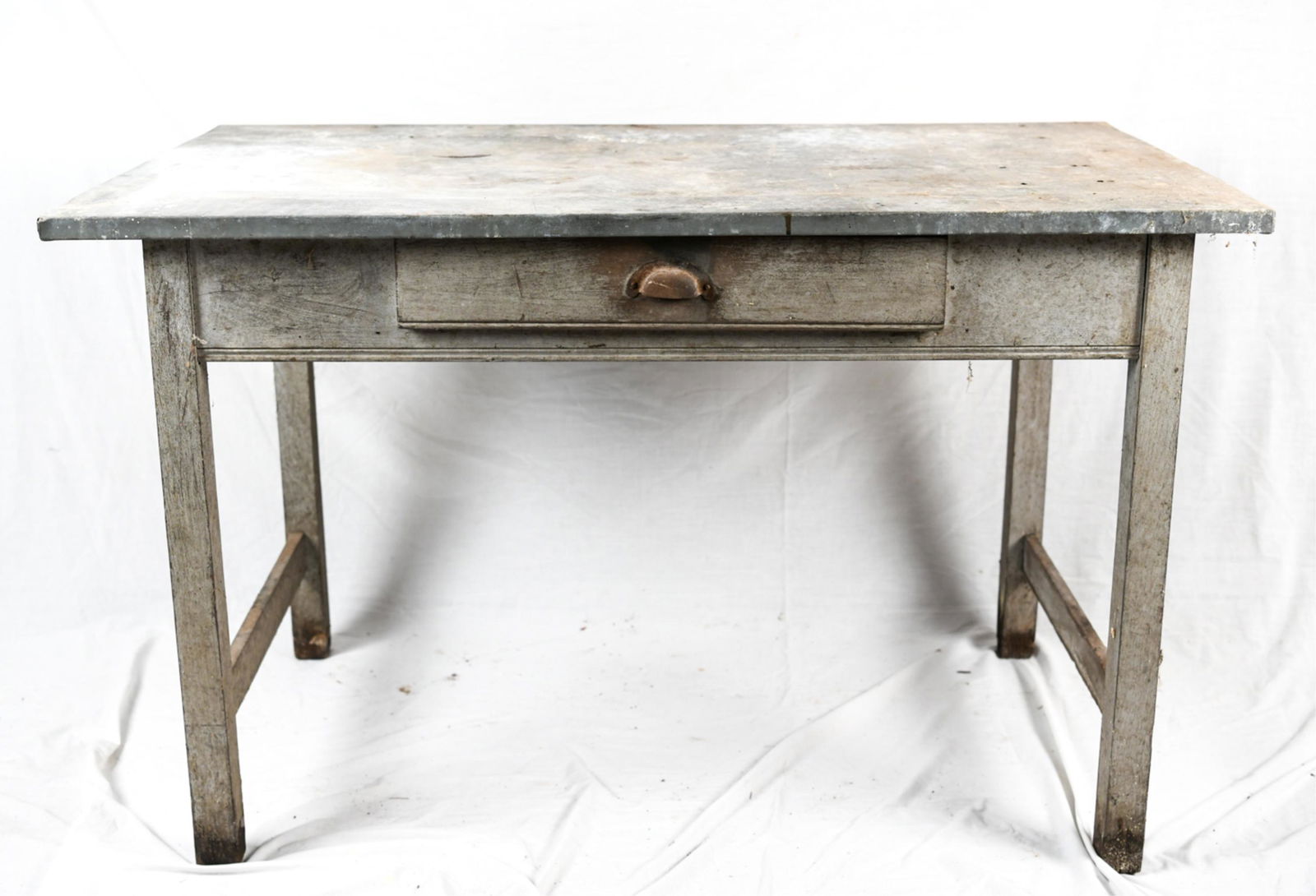 ANTIQUE ZINC TOP WORKTABLE (1 of 8)