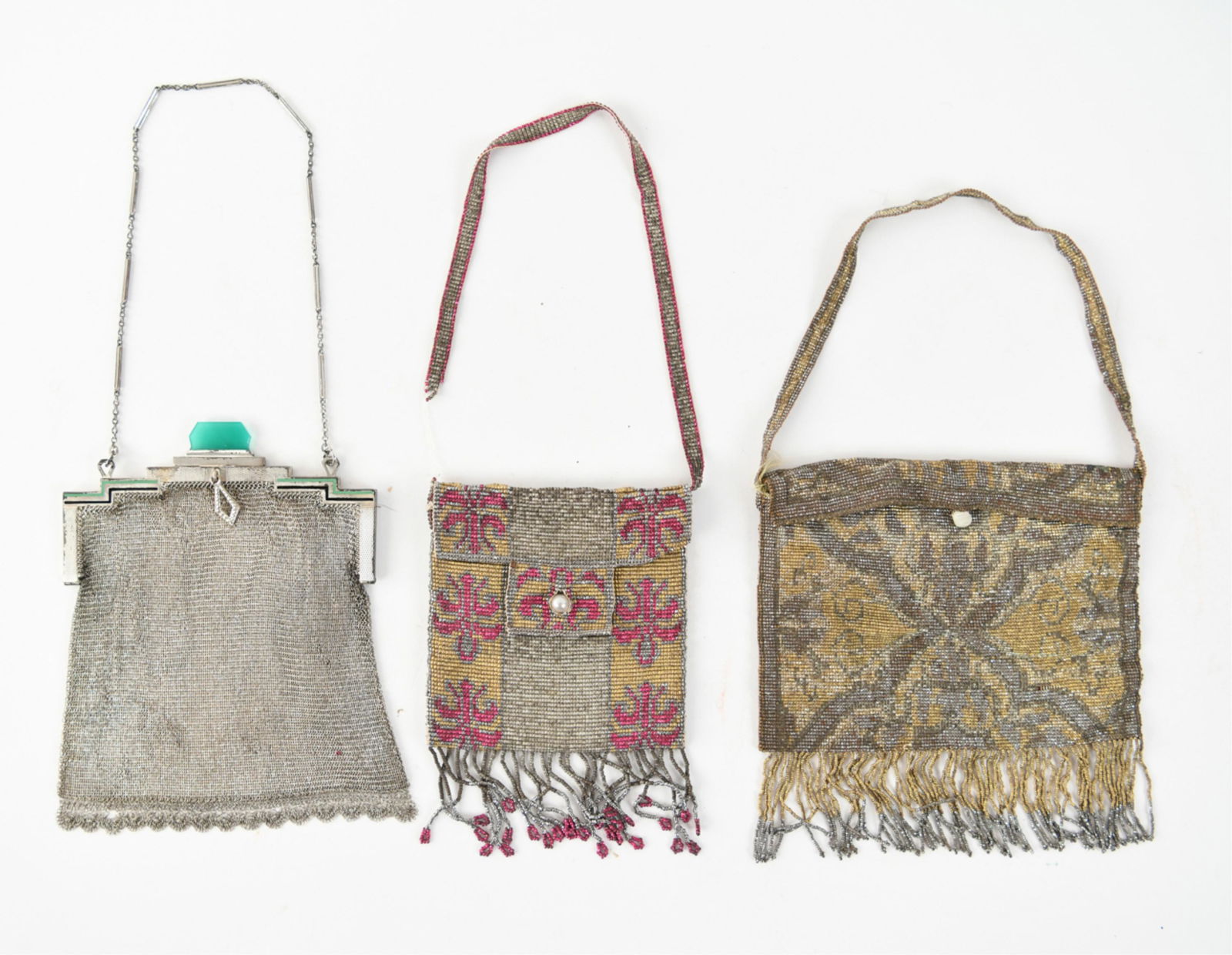 g (3) ART DECO MESH PURSES INCLUDING STERLING (1 of 7)