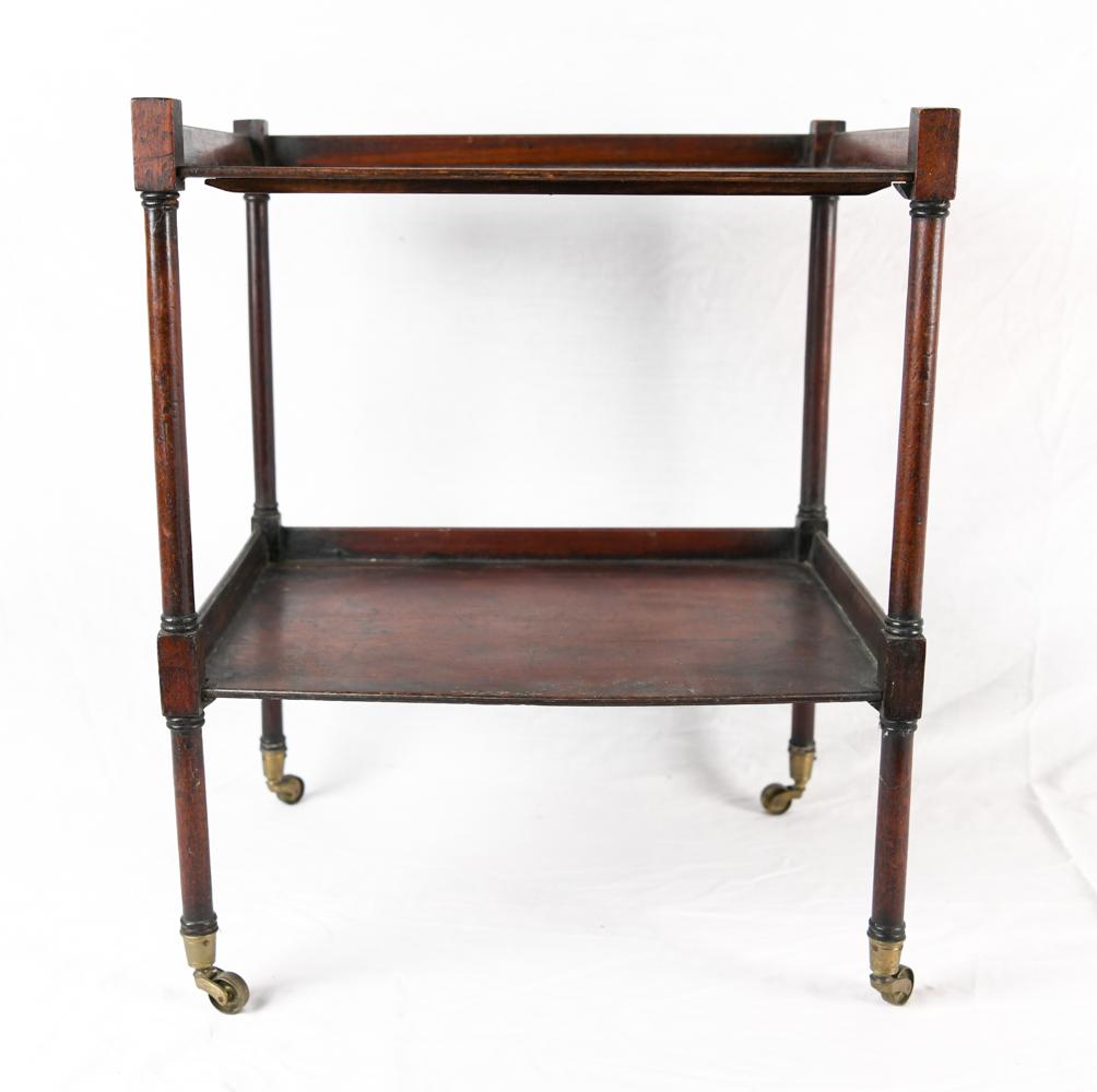 ANTIQUE TWO TIER SMALL SIDE TABLE (1 of 14)