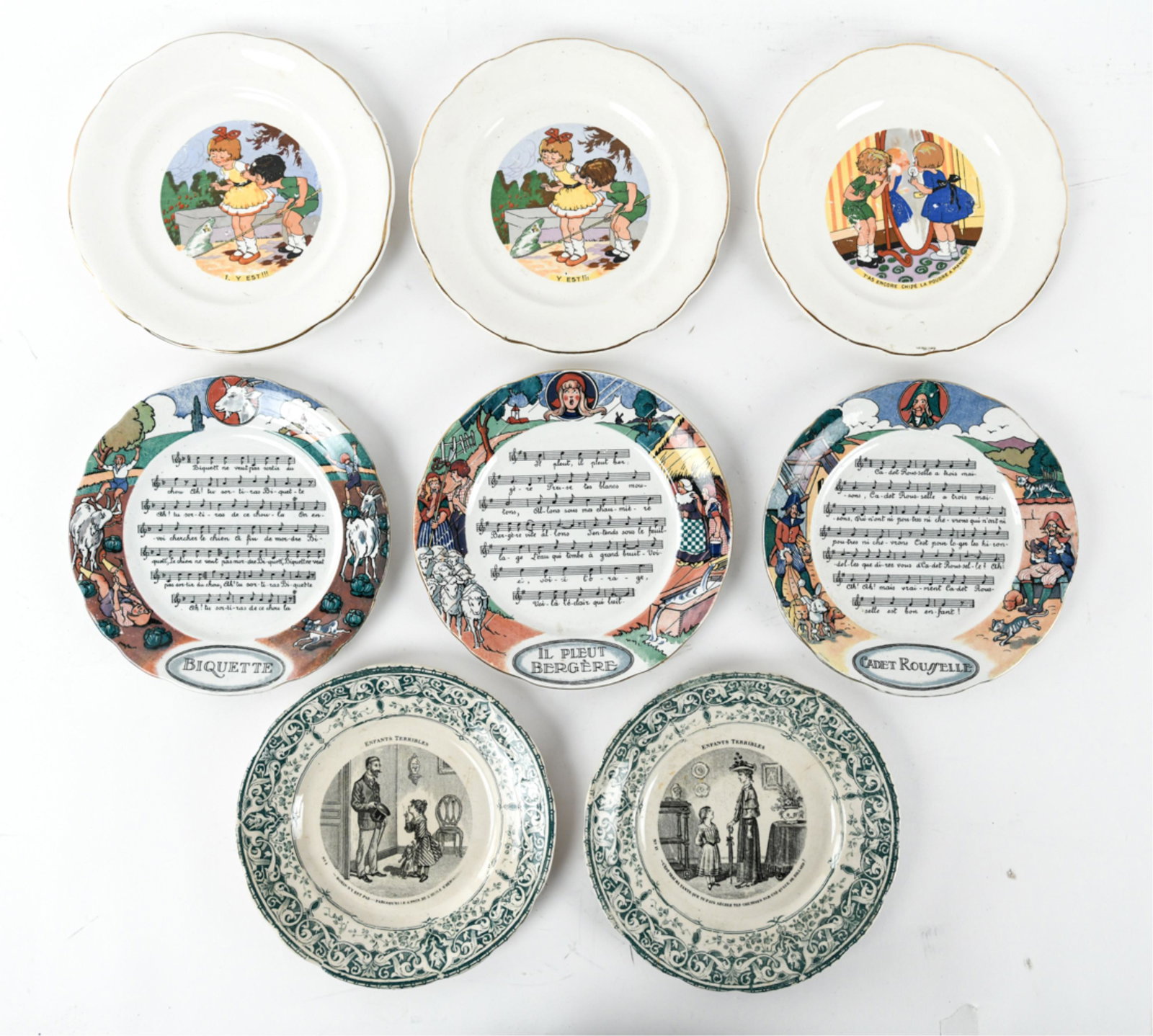 (8) GROUP OF FRENCH TRANSFERWARE PLATES (1 of 13)