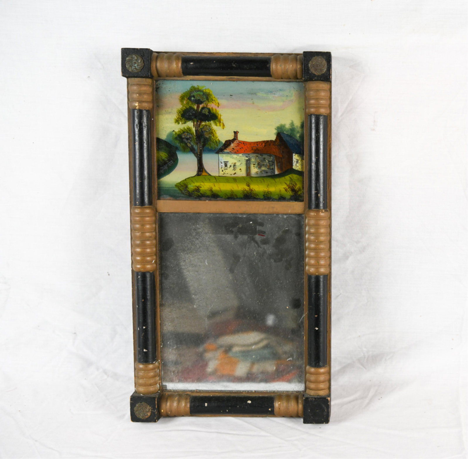 19TH C. REVERSE PAINTED MIRROR (1 of 8)