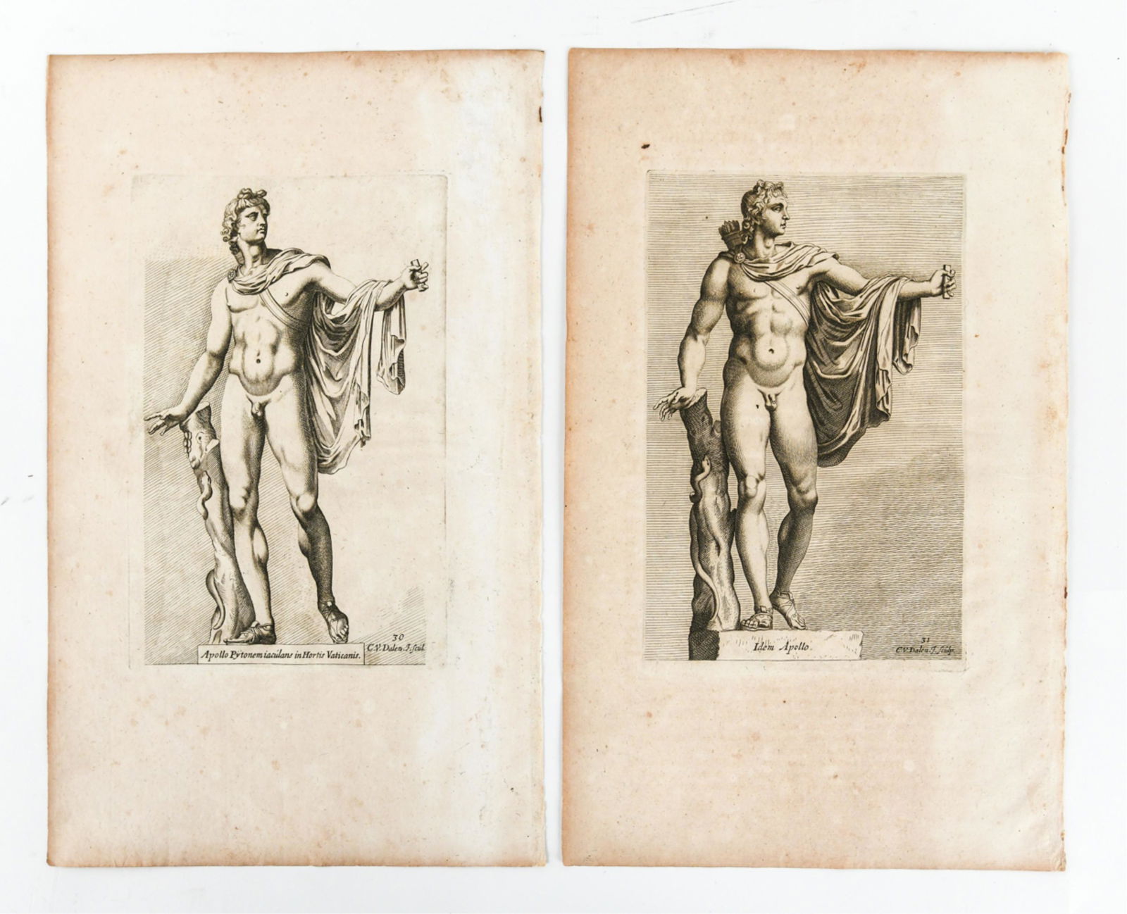 17TH C. ENGRAVINGS CLASSICAL SCULPTURE (1 of 10)