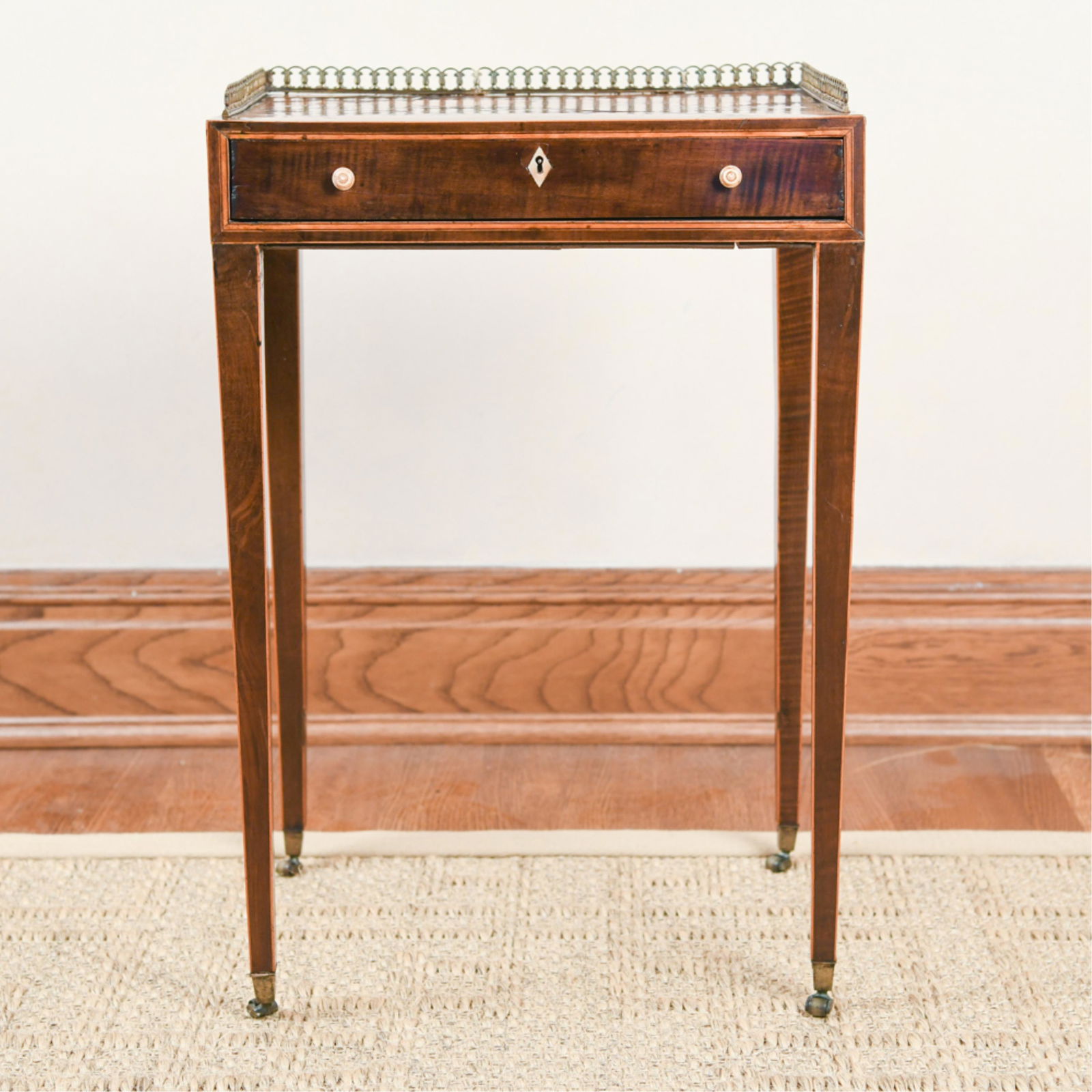 LATE 18TH C. SPECIMEN INLAID GALLERY TOPPED STAND (1 of 15)