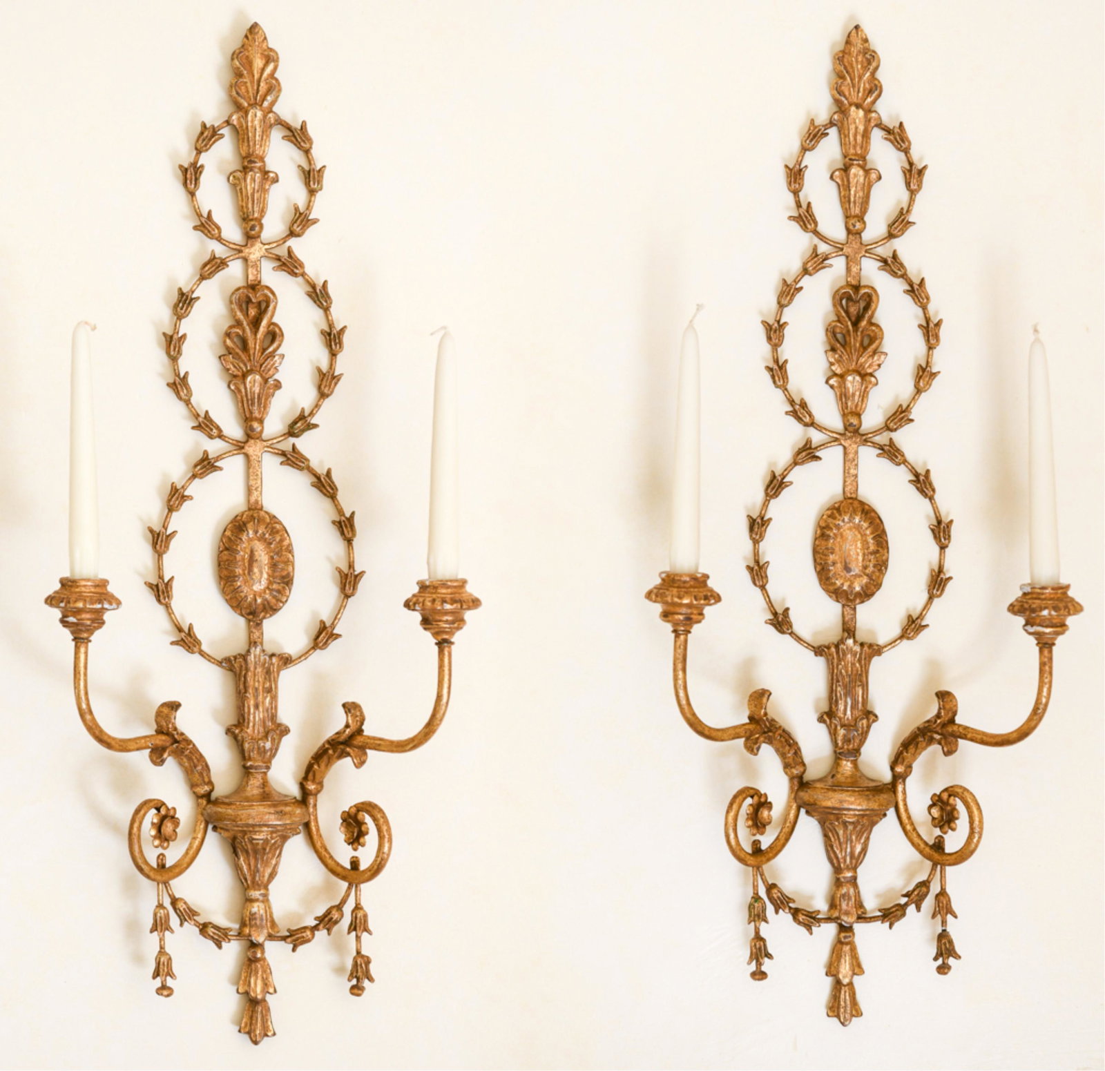 PAIR OF CONTEMPORARY ITALIAN FAUX GILT SCONCES (1 of 13)