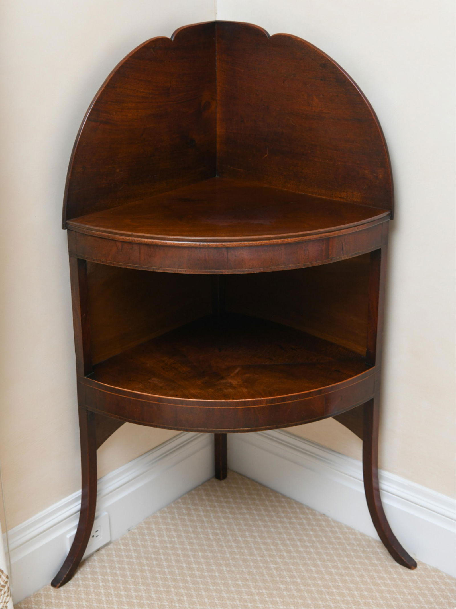 ANTIQUE MAHOGANY CORNER SHELF (1 of 13)