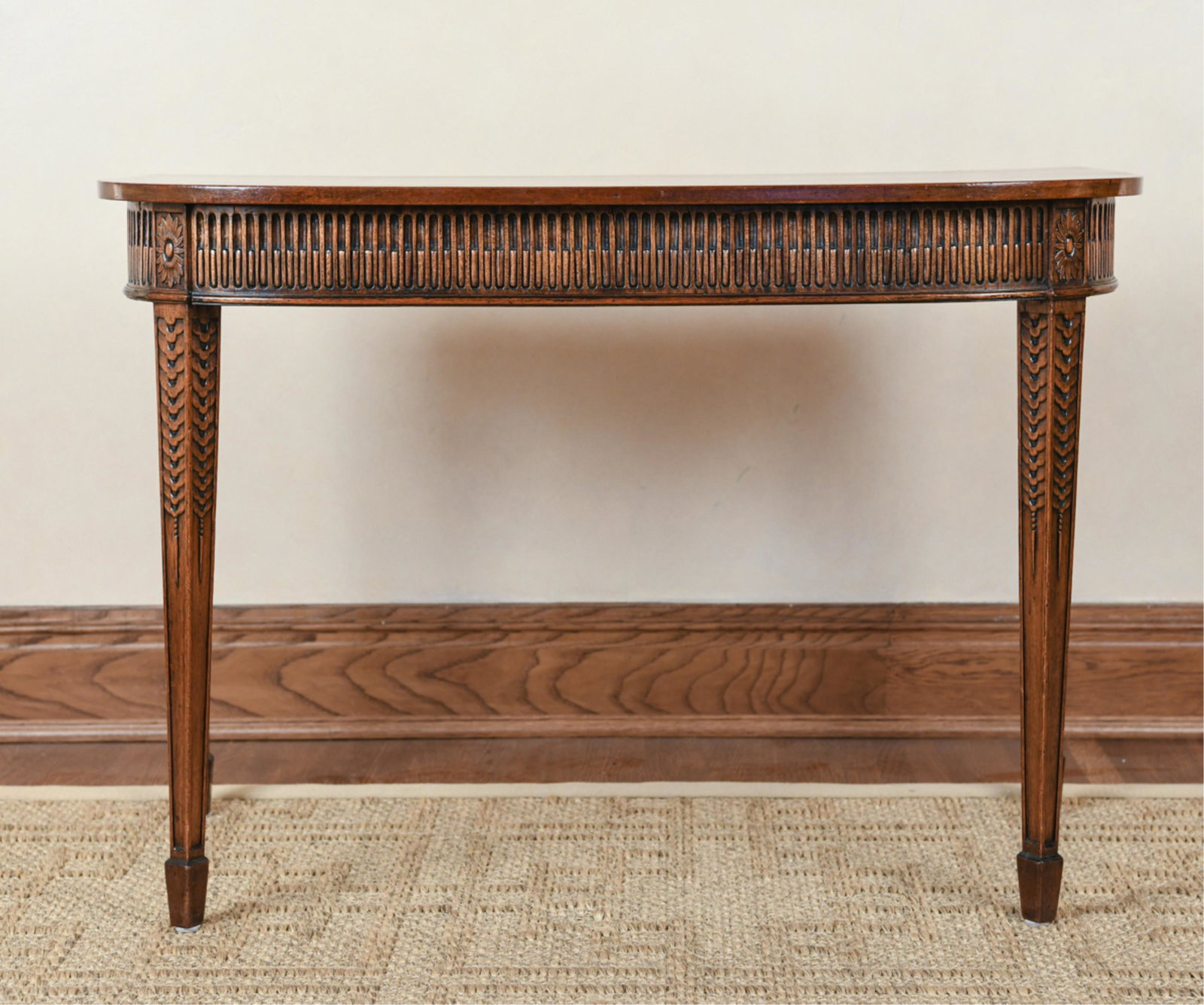 HEAVILY CARVED SHERATON STYLE CONSOLE TABLE (1 of 9)