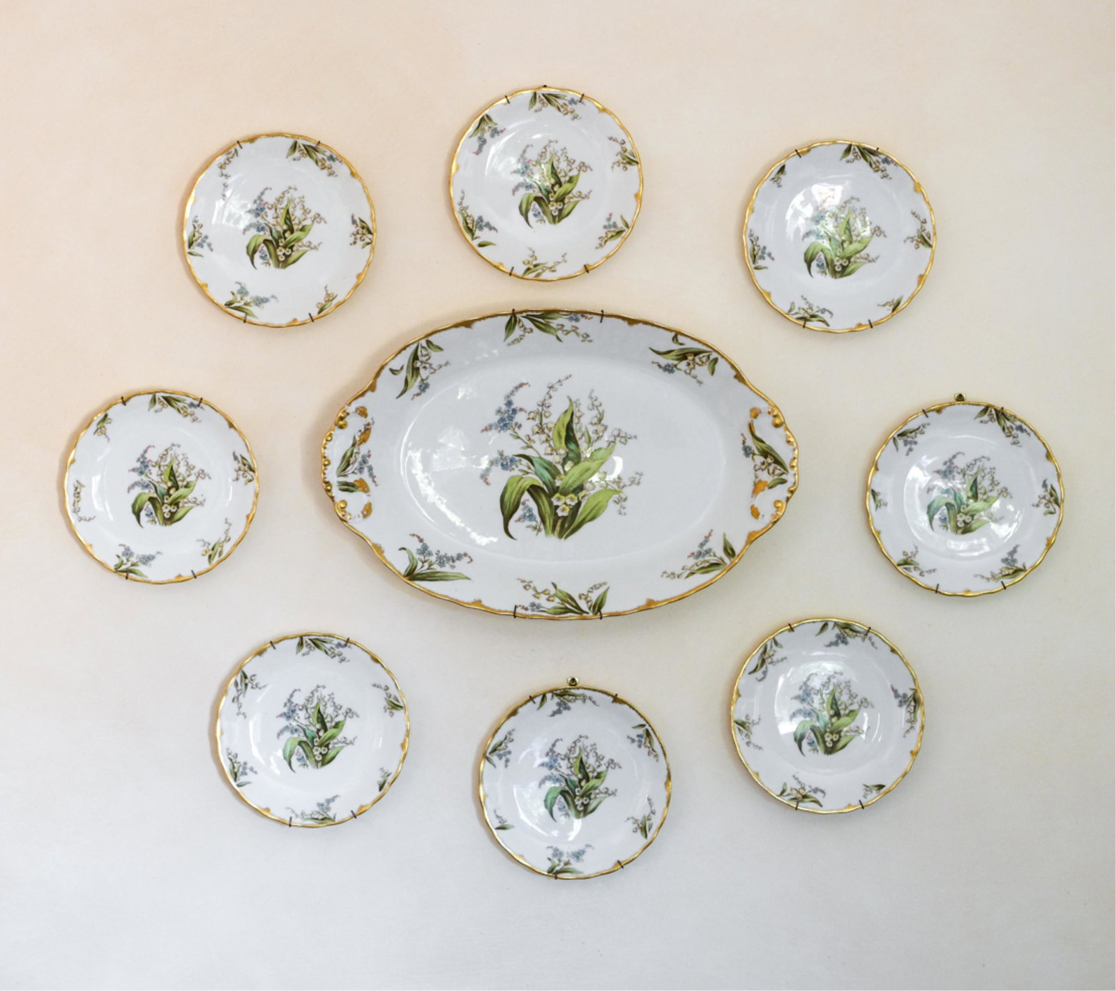 GROUPING OF LIMOGES PLATES & SERVING PLATTER (1 of 12)