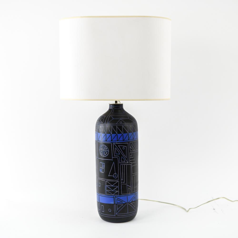 BLACK & BLUE RAYMOR CERAMIC TABLE LAMP (1 of 7)