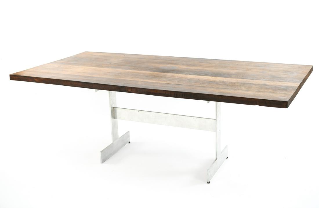 ALUMINUM AND WOOD CUSTOM DINING TABLE (1 of 20)