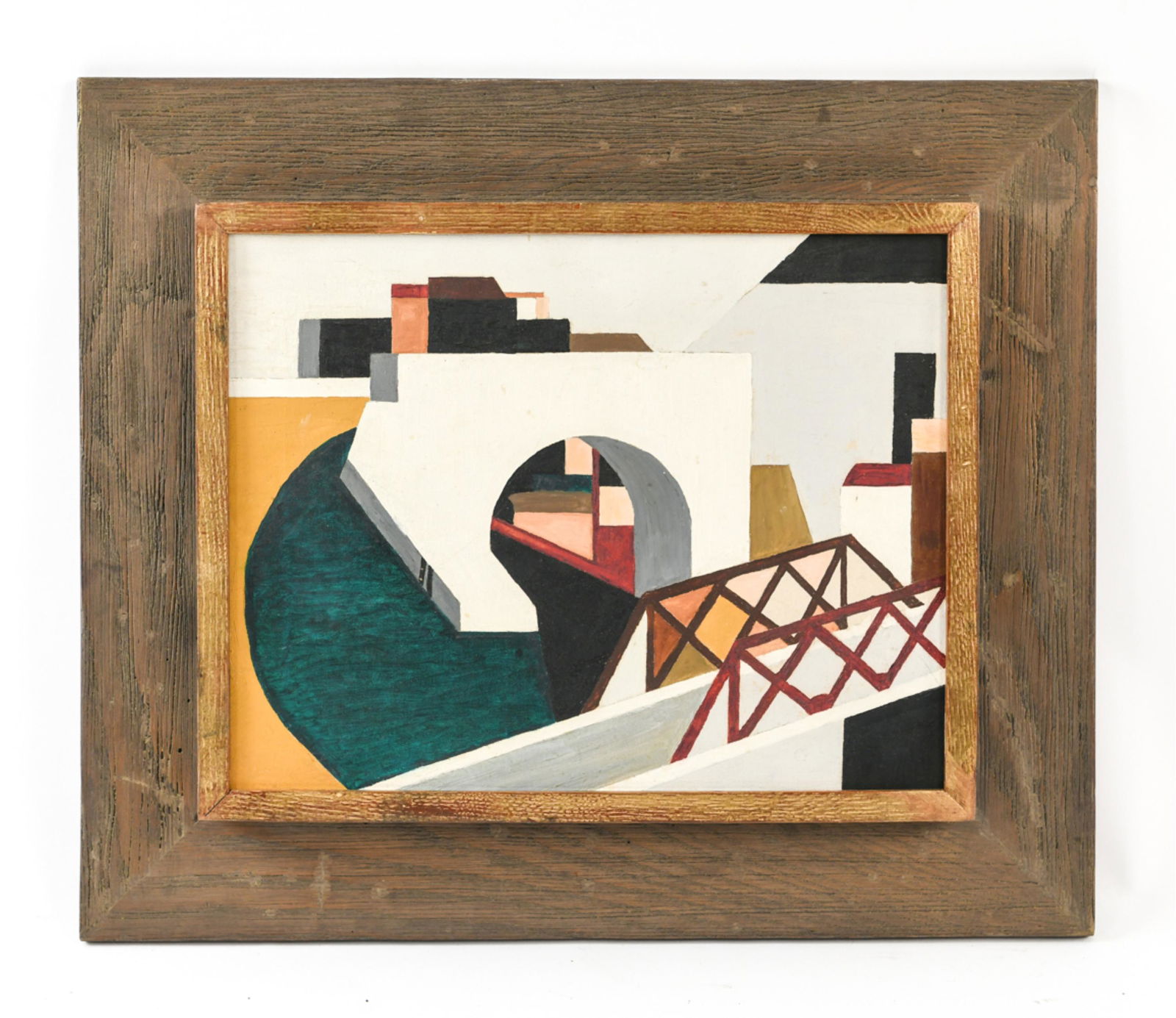 MID-CENTURY ABSTRACT GEOMETRIC CITYSCAPE (1 of 7)