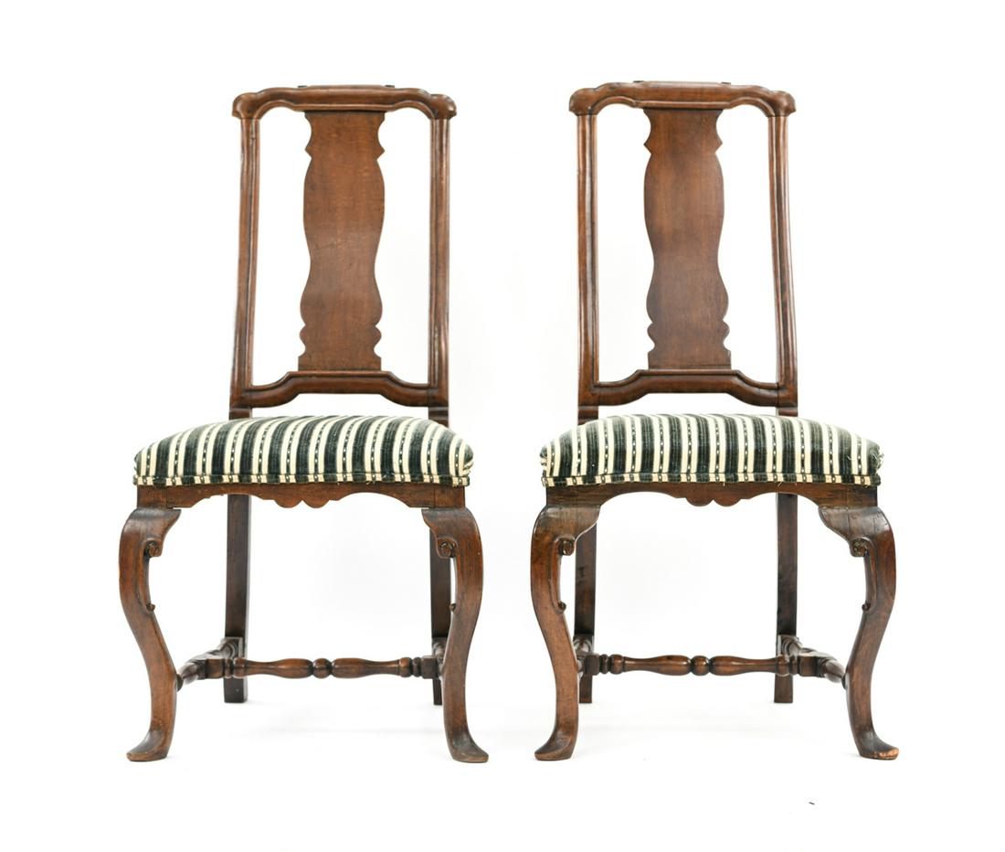PAIR QUEEN ANNE / GEORGIAN TRANSITIONAL CHAIRS (1 of 18)