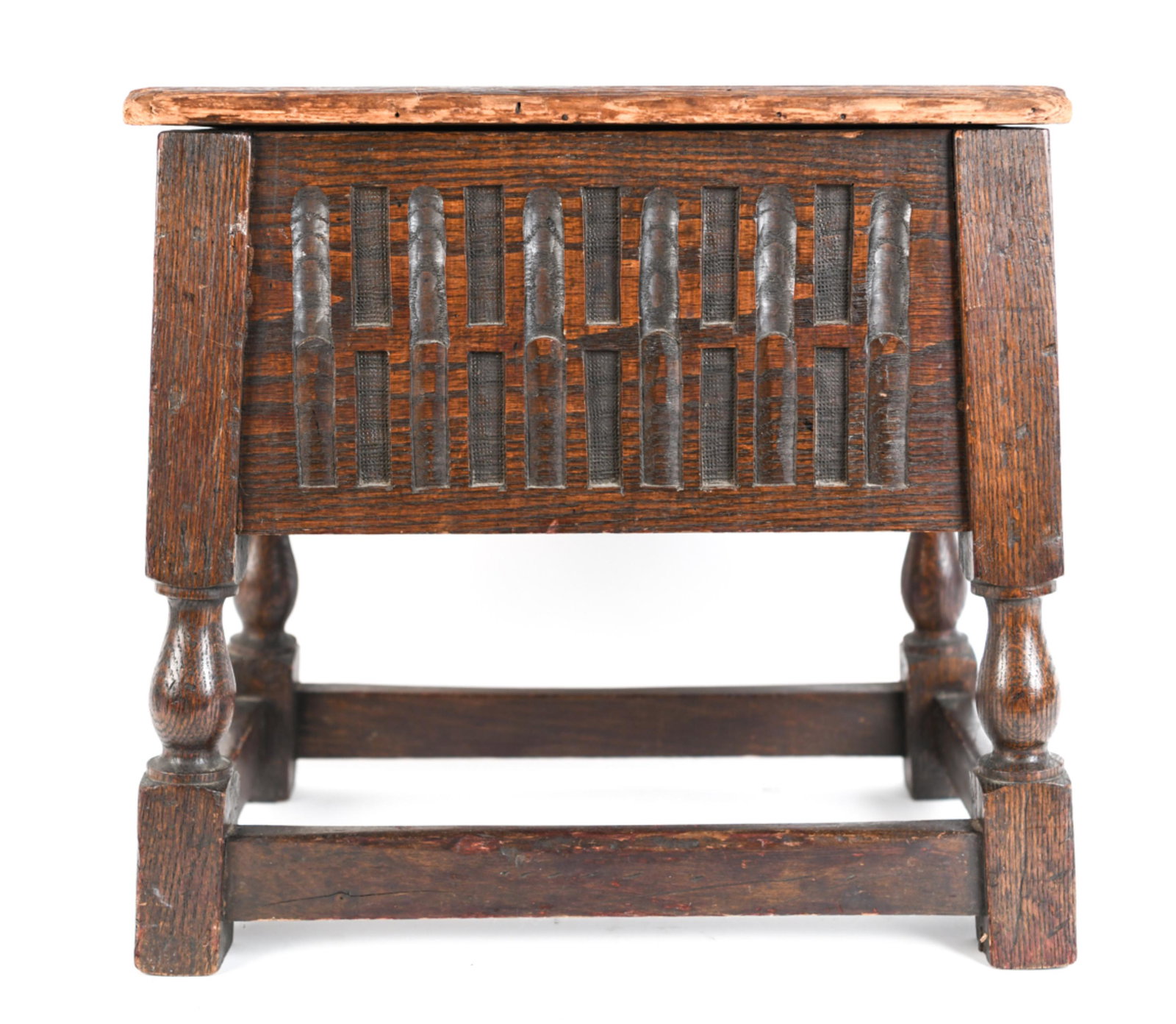 ANTIQUE JACOBEAN STYLE OAK BOX STOOL (1 of 15)