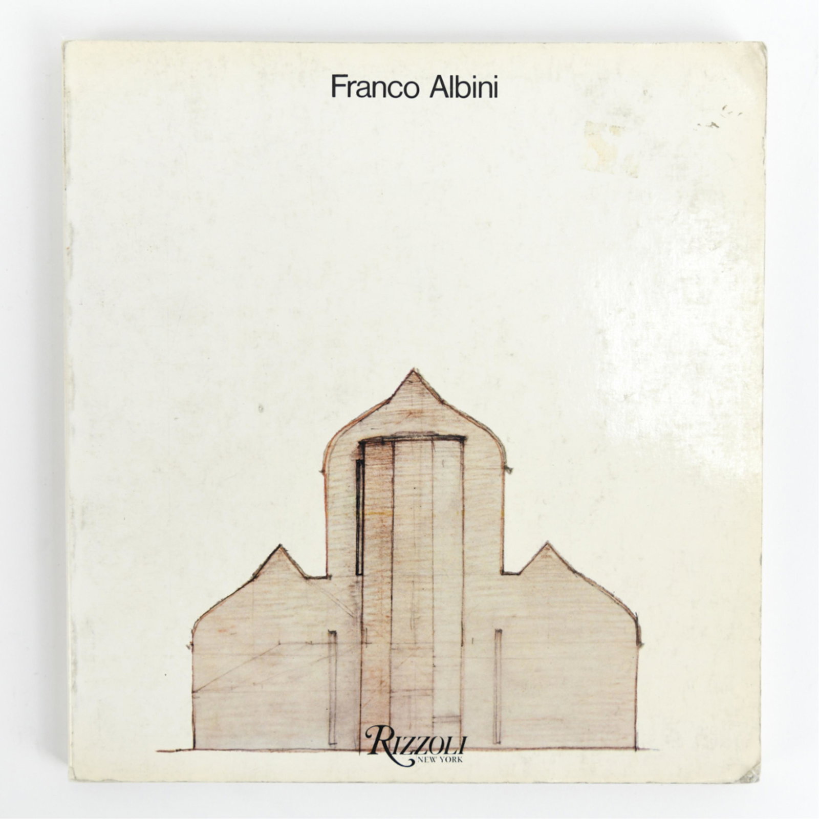 FRANCO ALBINI 1930-1970 BOOK: Copyright 1981, Rizzoli. Dimensions: H 9" x W 8.5" Condition: Some staining and sticker marks to cover, bends to corners.