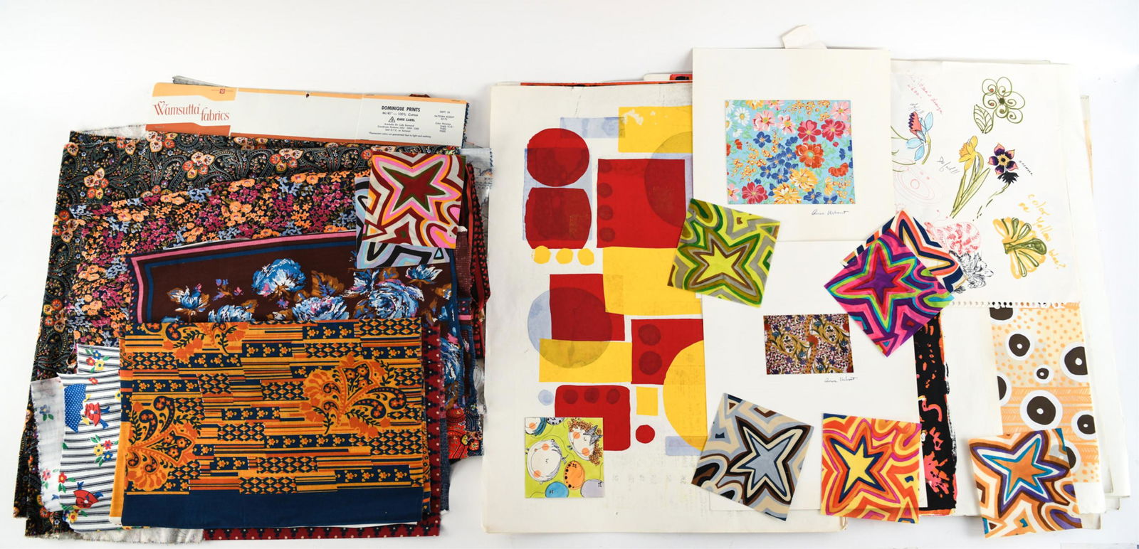 FOLIO OF 1970'S/1980'S TEXTILE DESIGNS ETC (1 of 10)