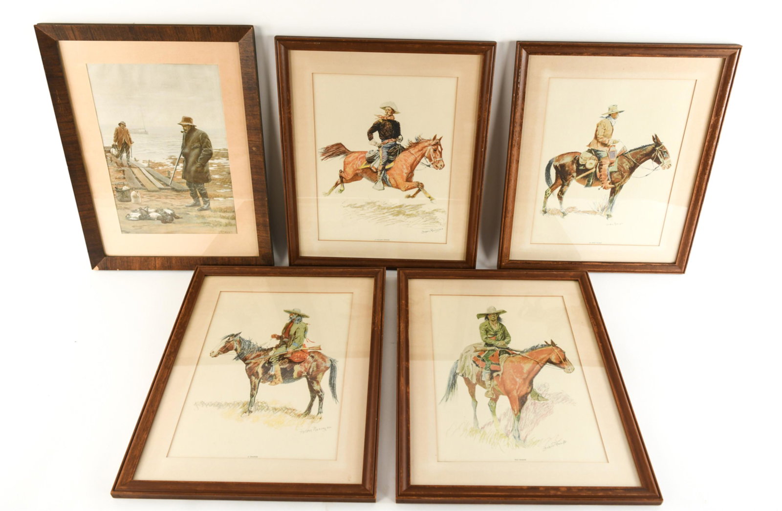 (5) VINTAGE REMINGTON PRINTS ,ETC. (1 of 20)