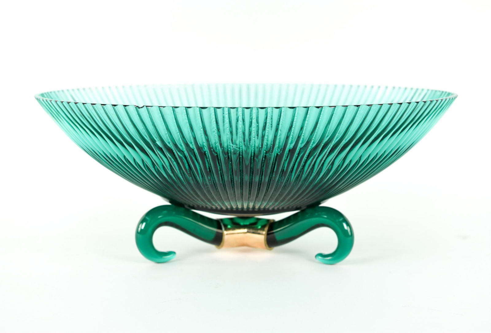 MURANO CENEDESE FOR LORIN MARSH GREEN GLASS BOWL (1 of 10)