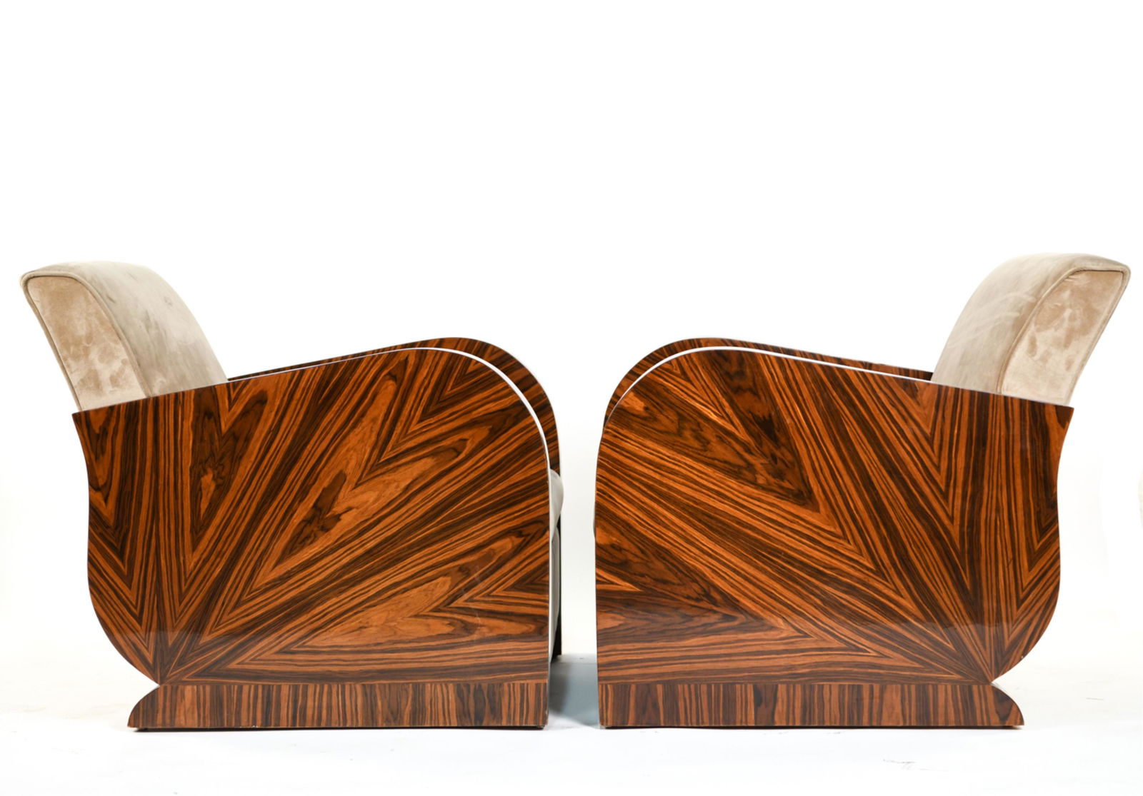(2) FRENCH ART DECO STYLE ROSEWOOD LOUNGE CHAIRS (1 of 18)