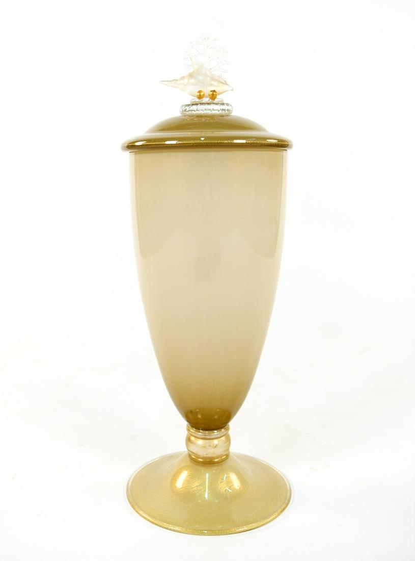 ATTR. SEGUSO ITALIAN GLASS LIDDED URN (1 of 12)