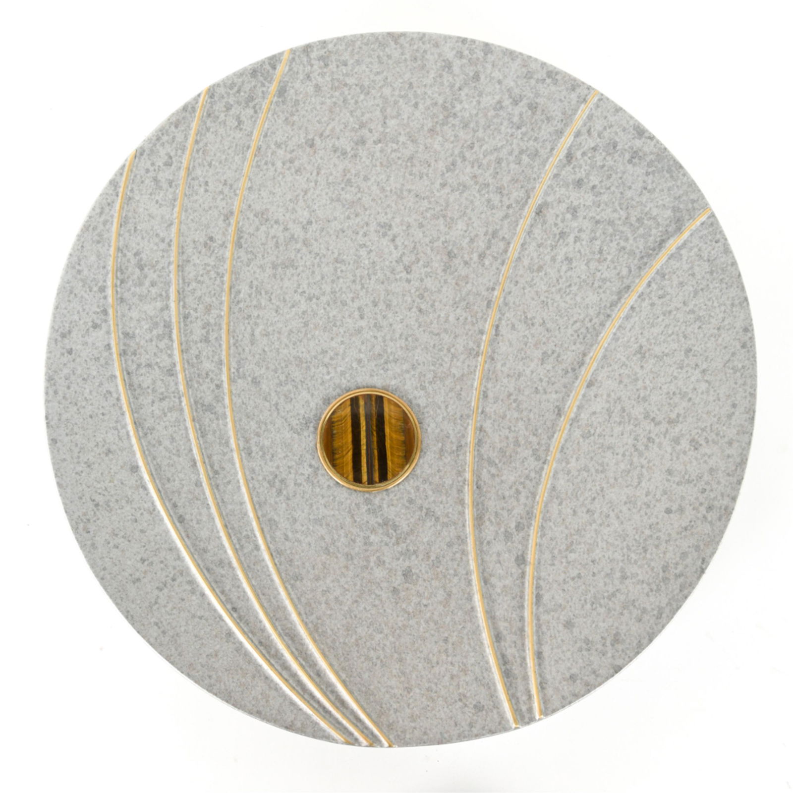 DECORATIVE CHARGER W/ INLAID TIGERS EYE (1 of 10)