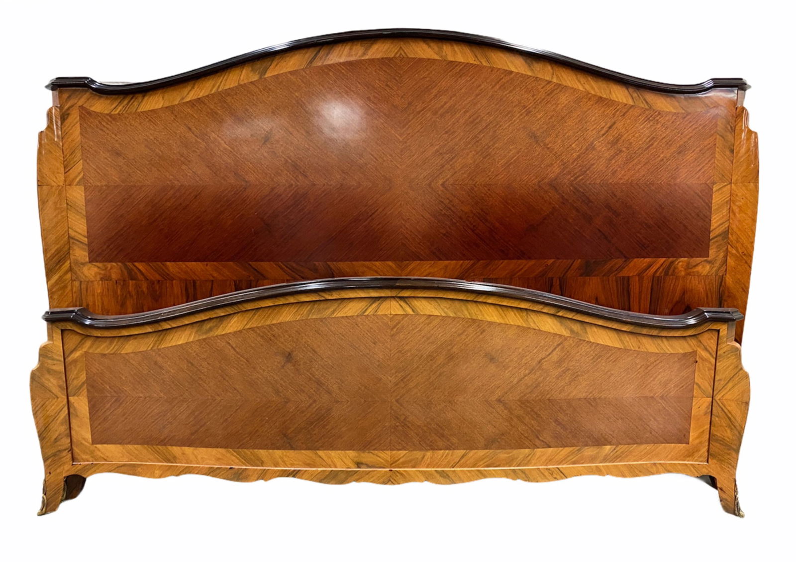 FRENCH STYLE BURL VENEER BED (1 of 7)