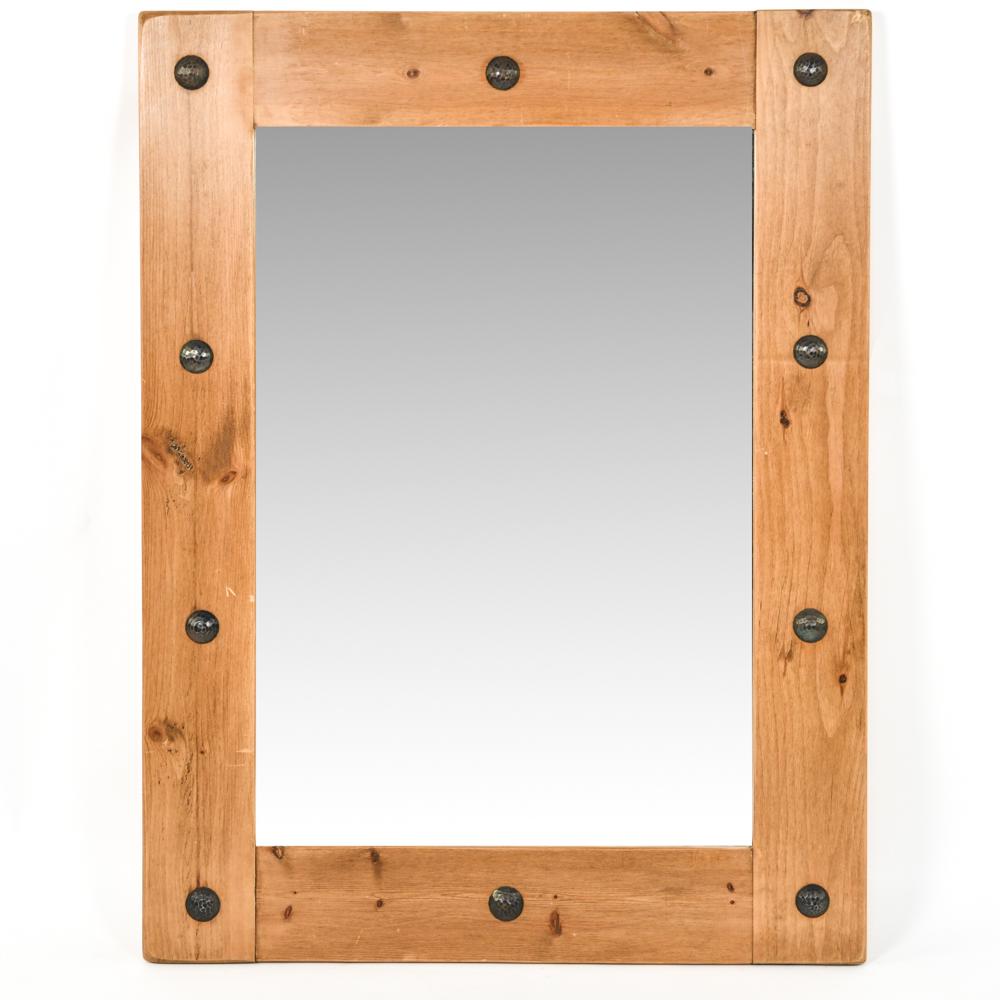 WOOD AND WROGHT METAL MIRROR (1 of 6)