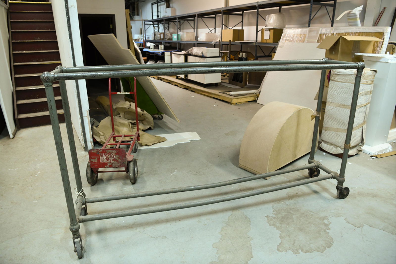 INDUSTRIAL IRON PIPE ROLLING RACK (1 of 1)