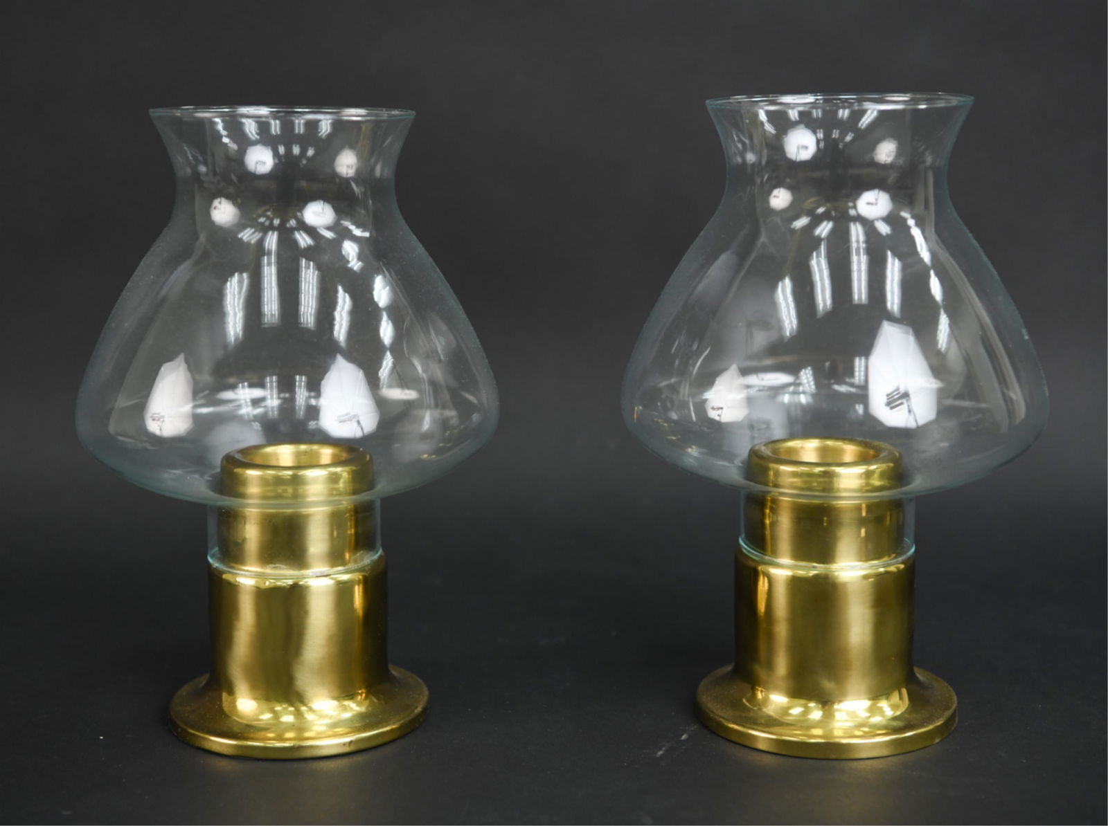 PAIR OF DANSK BRASS CANDLE LANTERNS (1 of 10)
