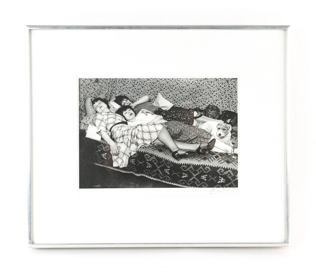 BRASSAI (1899-1984) ORIGINAL SIGNED PHOTOGRAPH: Photo signed lower right. Information verso includes a copyright stamp with date 1932 and titled "Kiki et ses Amies, Vers 1932". Bears other pencil inscriptions, unknown date of printing. Dimensions: