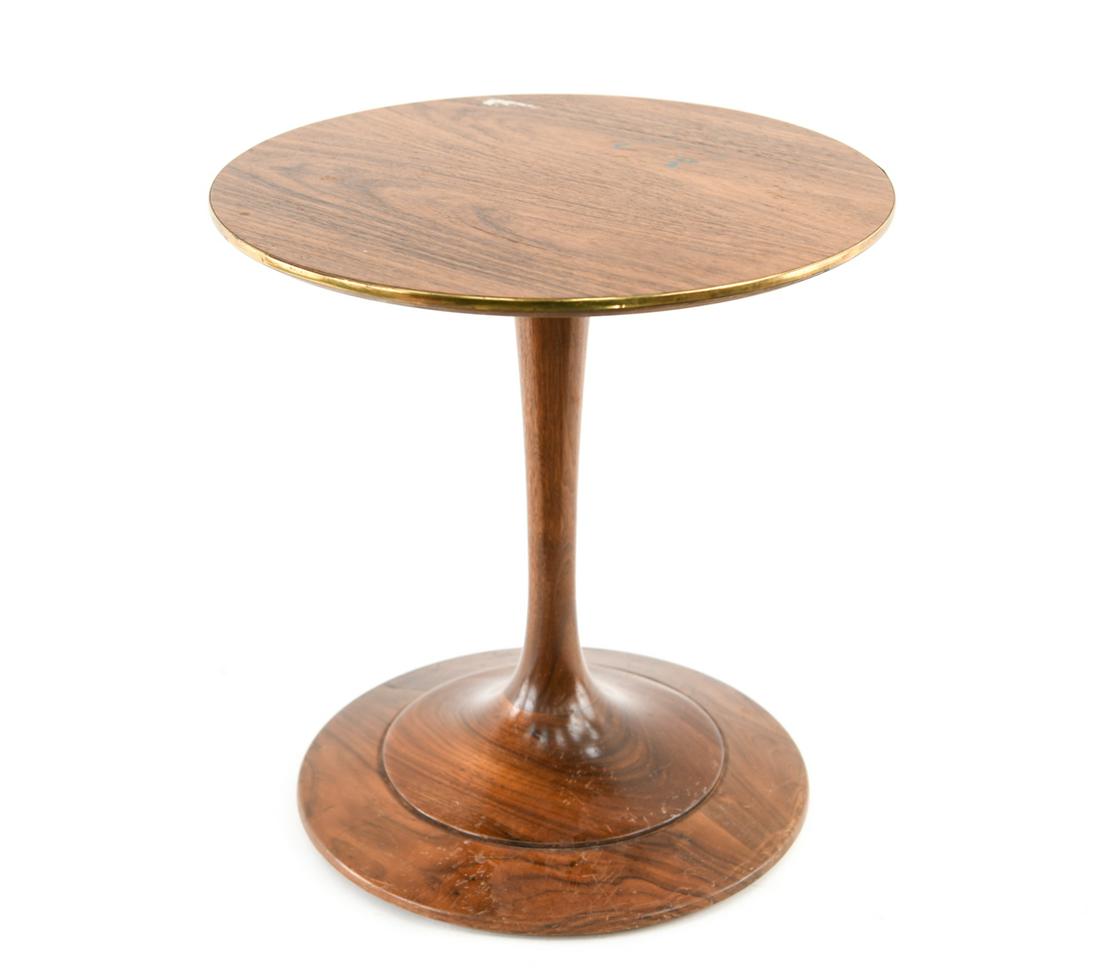 SMALL ROUND WALNUT SIDE TABLE (1 of 10)