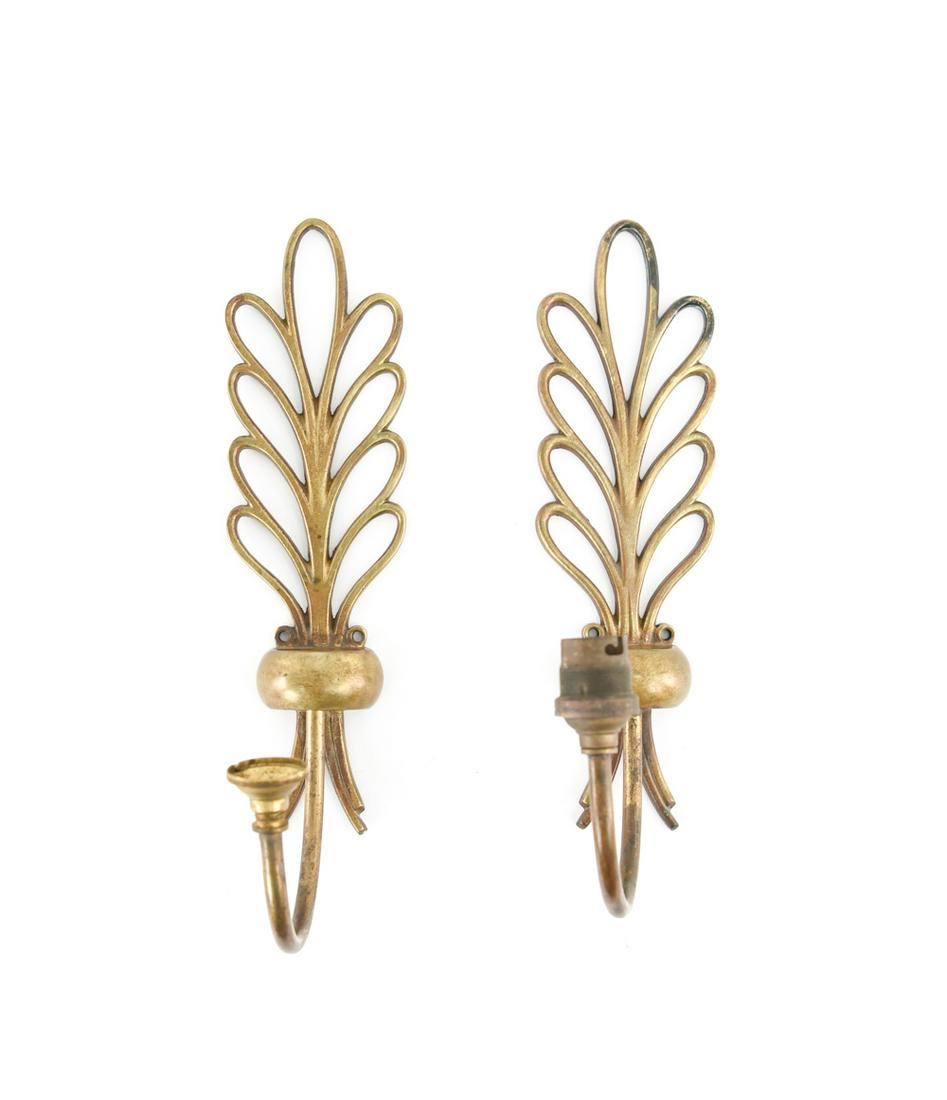 PAIR OF FRENCH 1960'S BRASS WALL SCONCES (1 of 11)