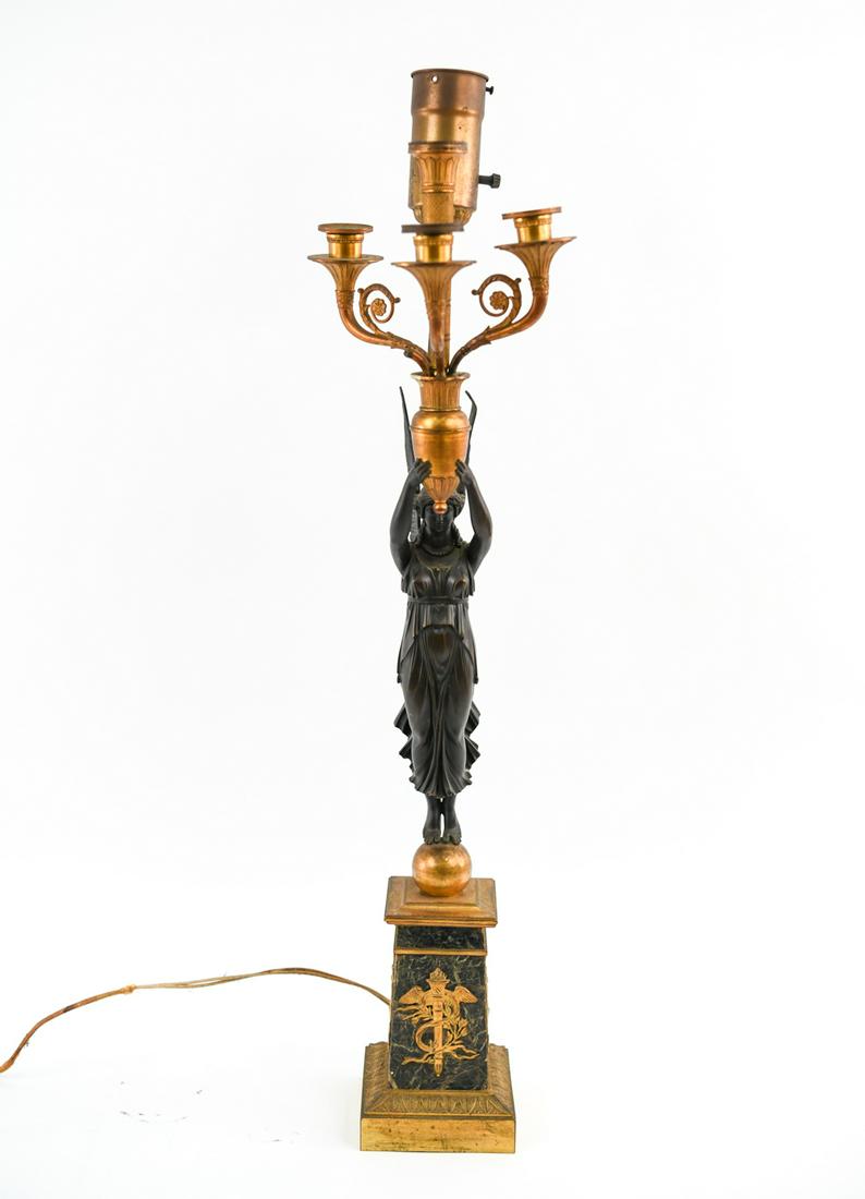 19TH CENTURY FRENCH NEOCLASSICAL STYLE BRONZE LAMP (1 of 16)